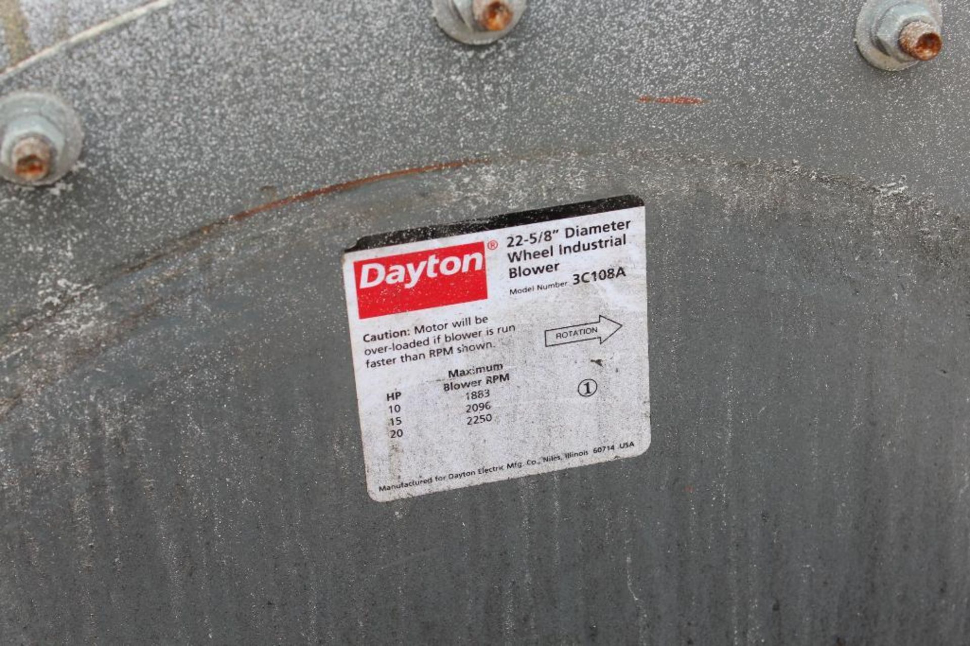 Dayton 22 5/8" industrial blower - Image 5 of 6