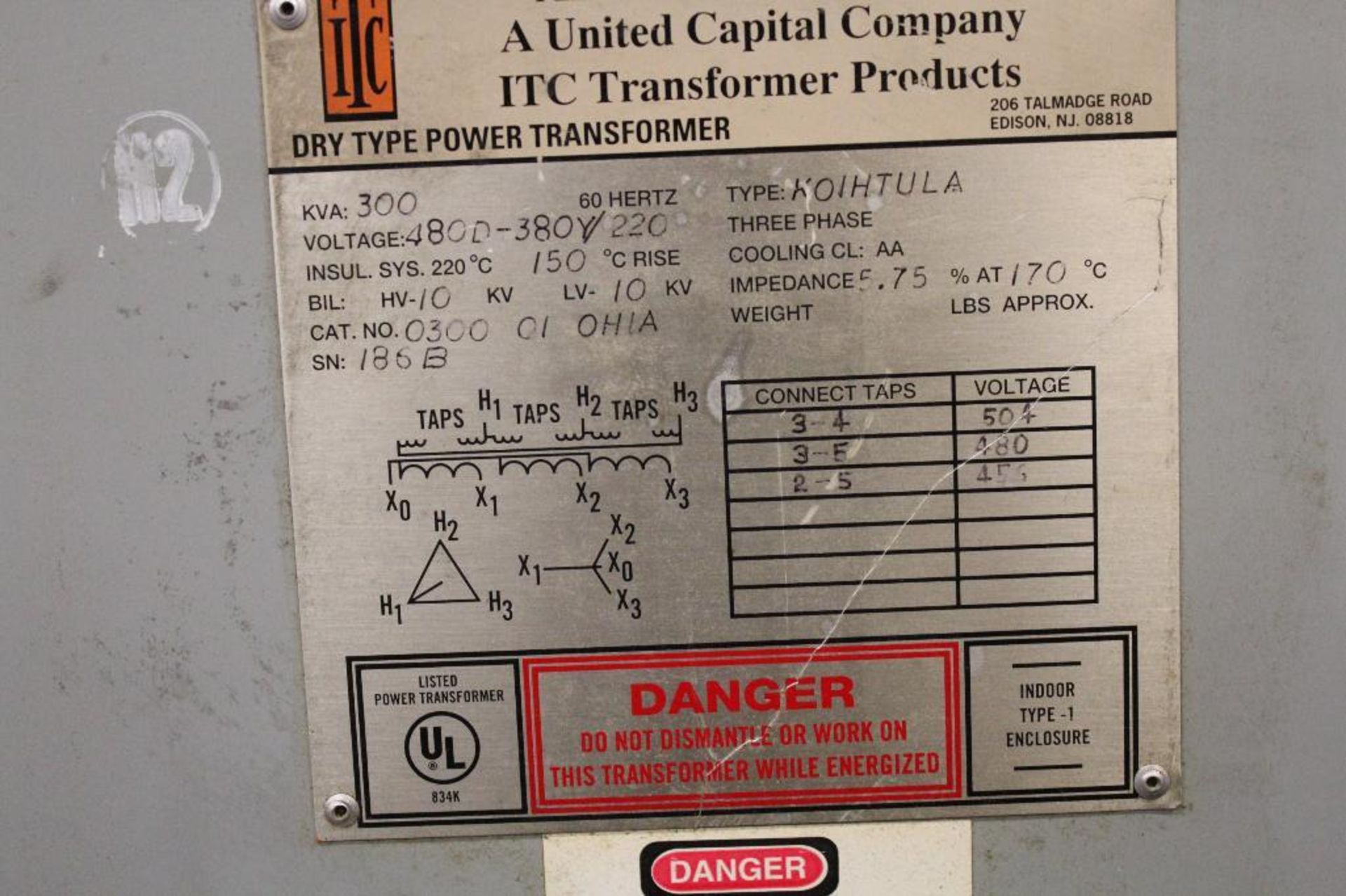 ITC 300 KVA Transformer - Image 2 of 2