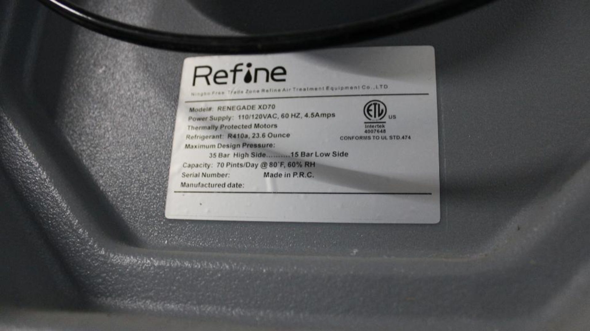 Refine Renegade XD70 dehumidifier - Image 5 of 5