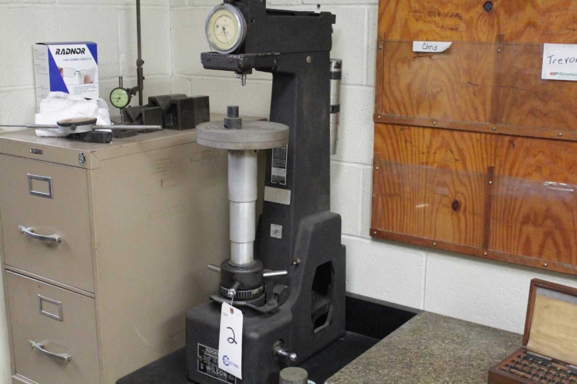 Wilson Model 5 JR BB Rockwell hardness tester w/ laboratory bench