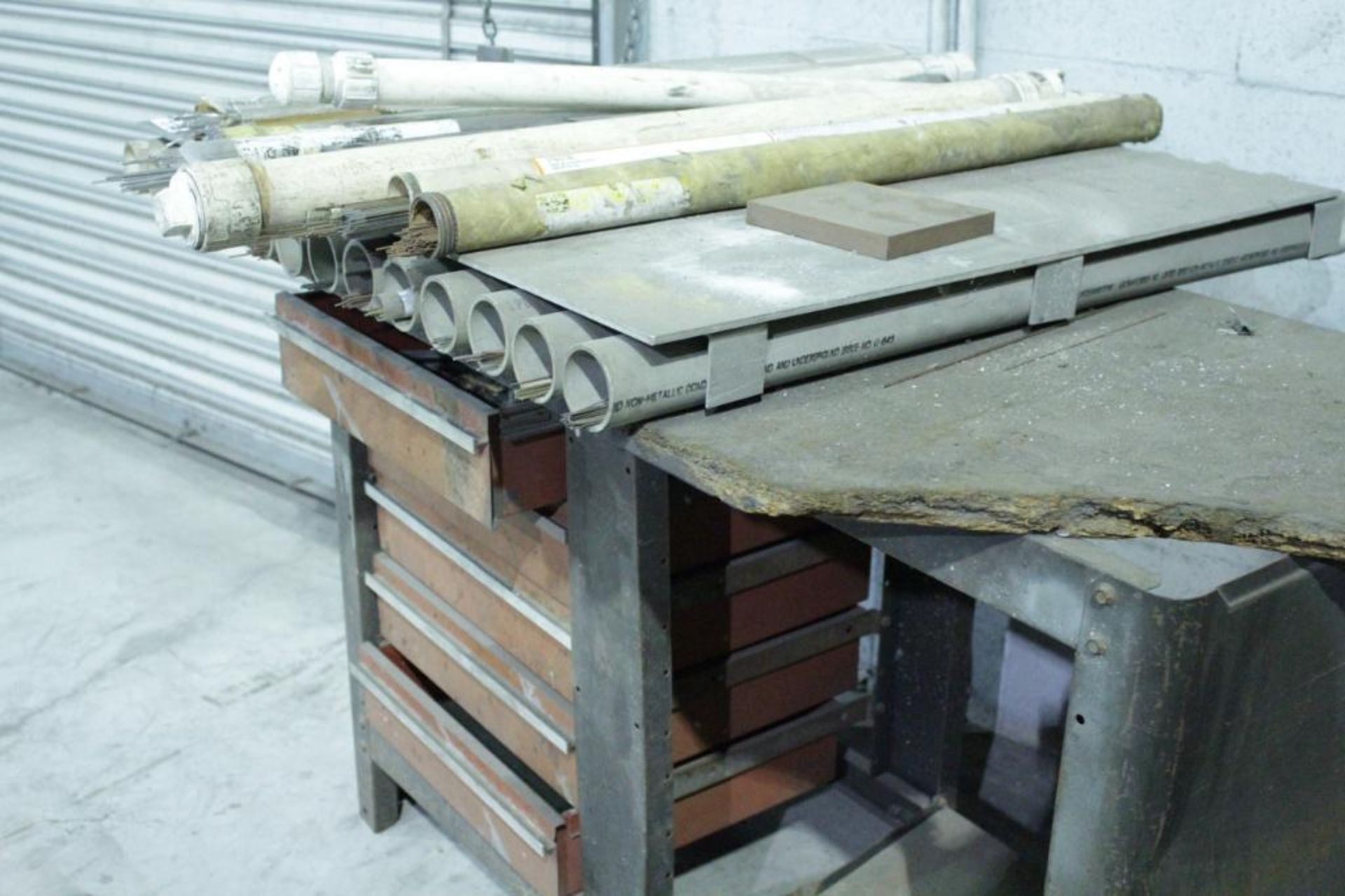 Work bench w/ welding rods - Image 2 of 3