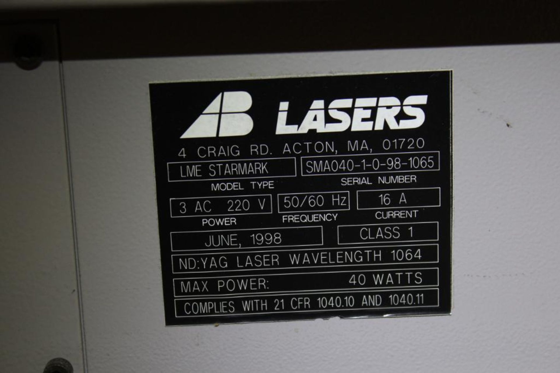 Starmark Laser Marking System AB Lasers - Image 6 of 7