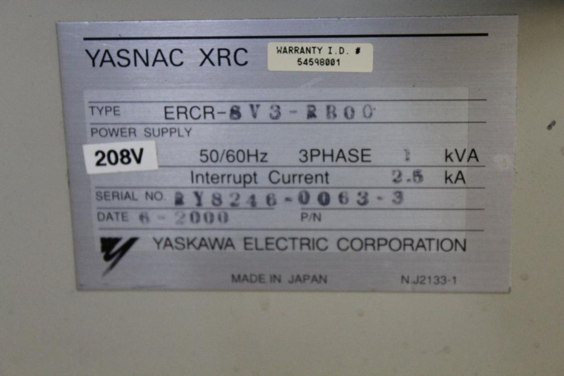 Yaskawa YR-SV3-J12 6 axis robot w/ controller - Image 8 of 10