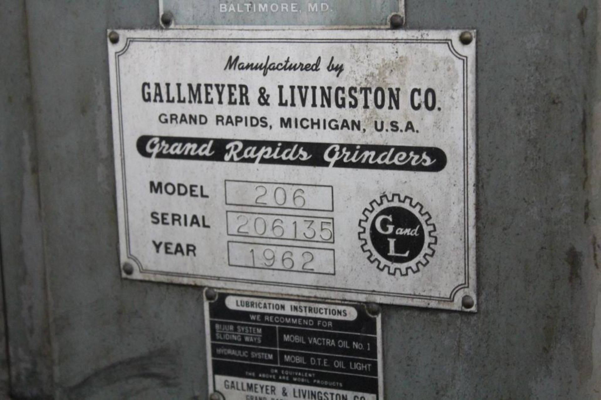 Gallmeyer & Livingston Grand Rapids 206 hydraulic surface grinder - Image 6 of 6