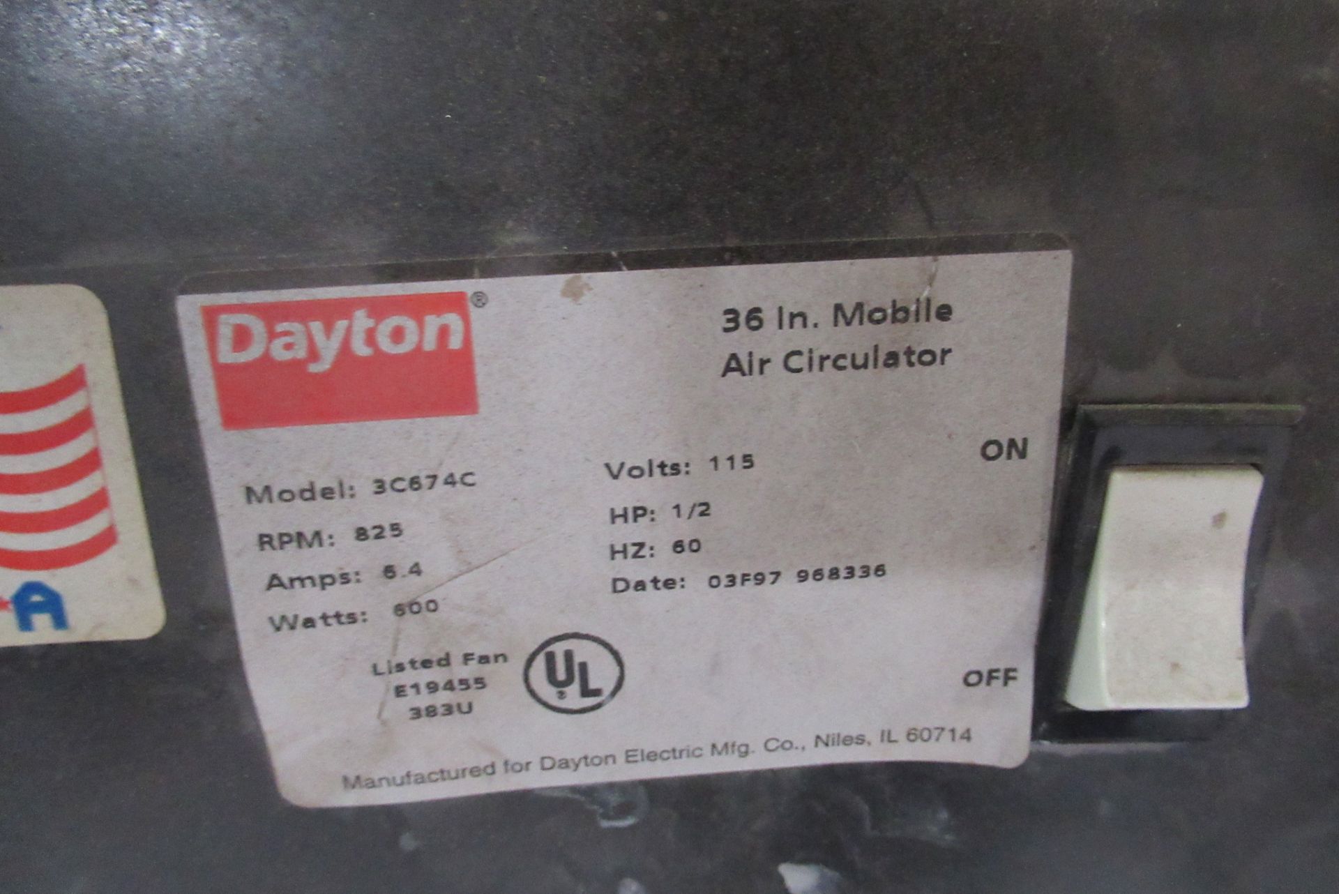 Dayton 36" Mobile Air Circulator - Image 2 of 2