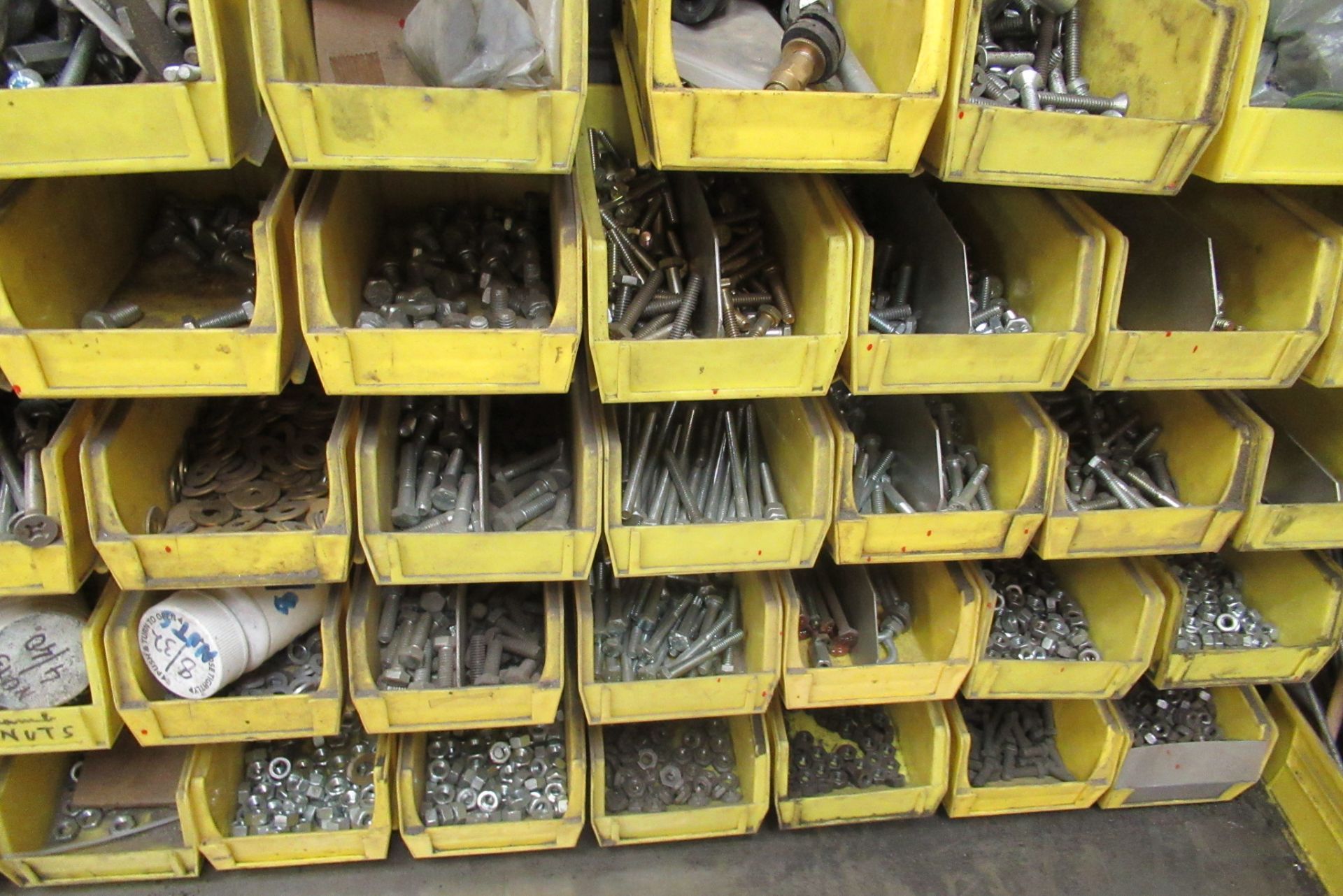 Contents of Wall: Bolts, Bins, Washers, Etc. (Lot) - Image 3 of 5