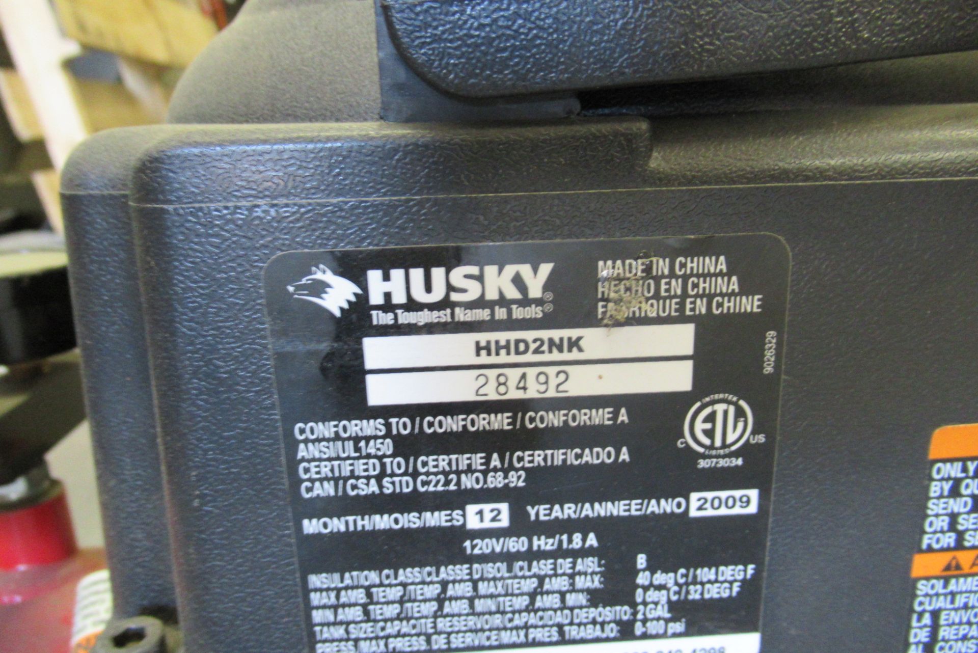 Husky 2 Gal. Air Compressor - Image 2 of 2