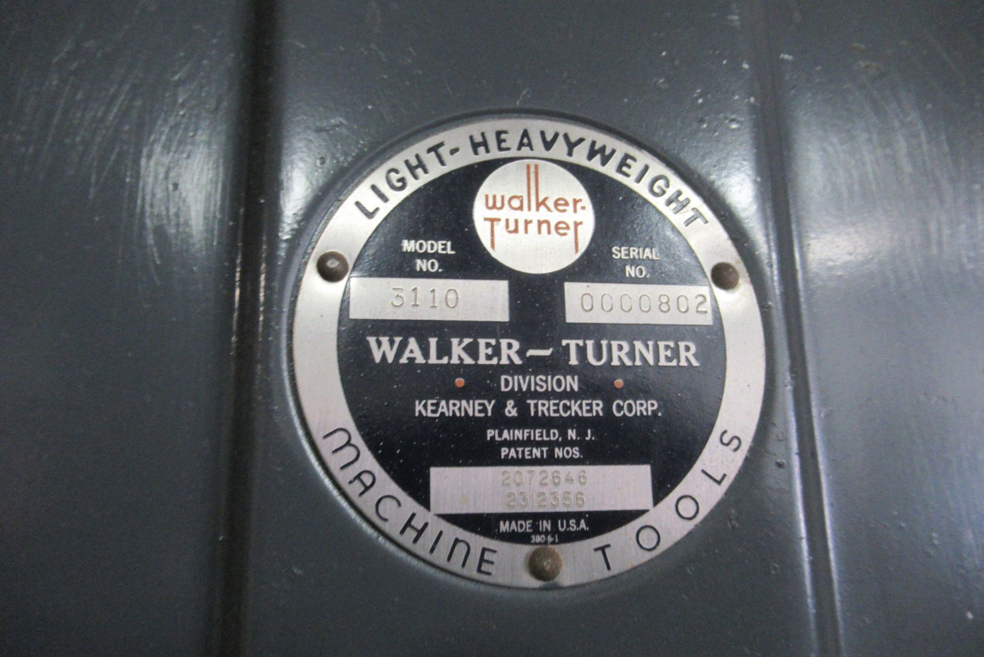 Walker Turner 14" Band Saw, m/n 3110, s/n 0000802 - Image 3 of 3