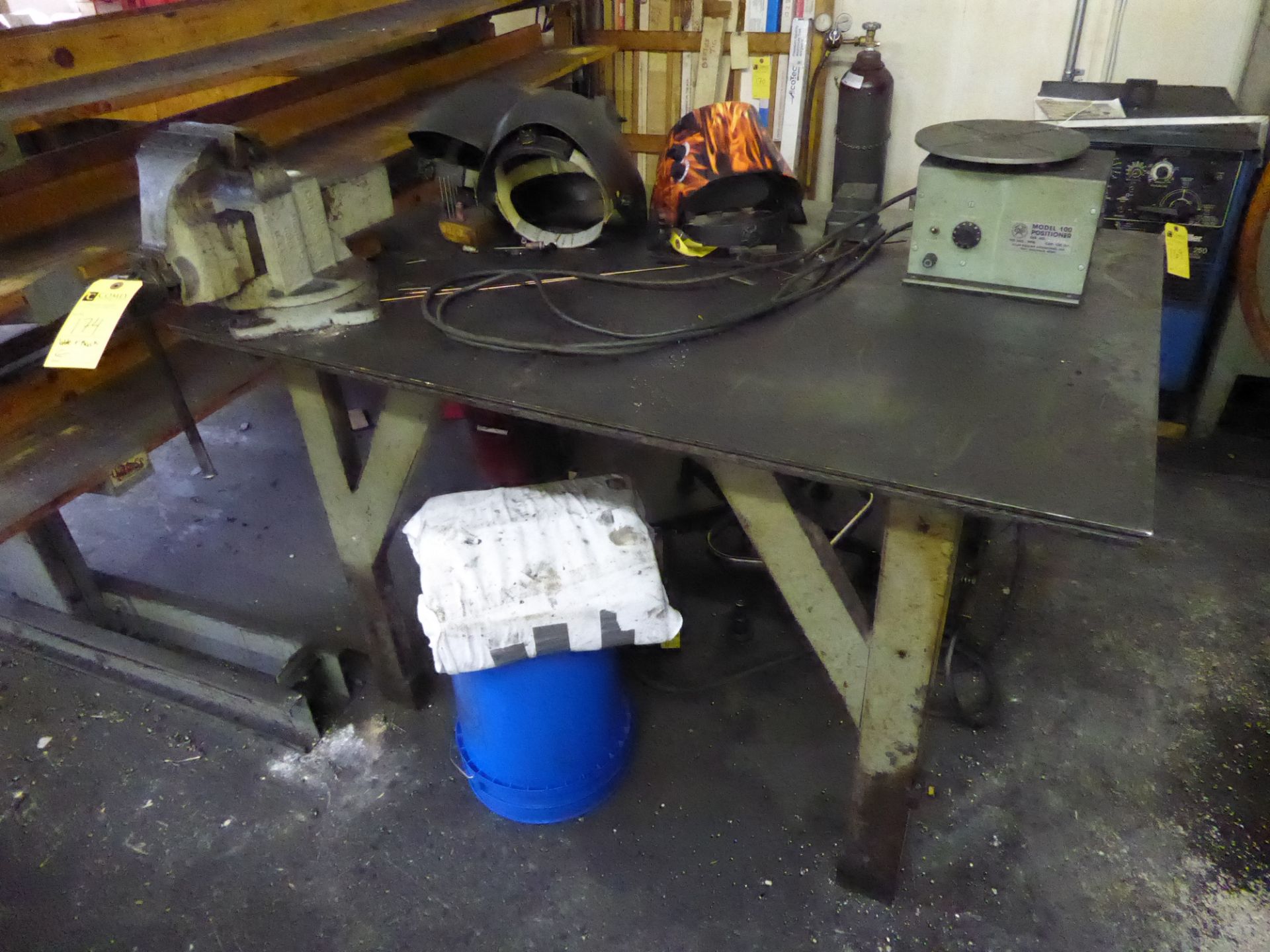 Steel Rack, 2' x 4' & Steel Work Table w/Vise