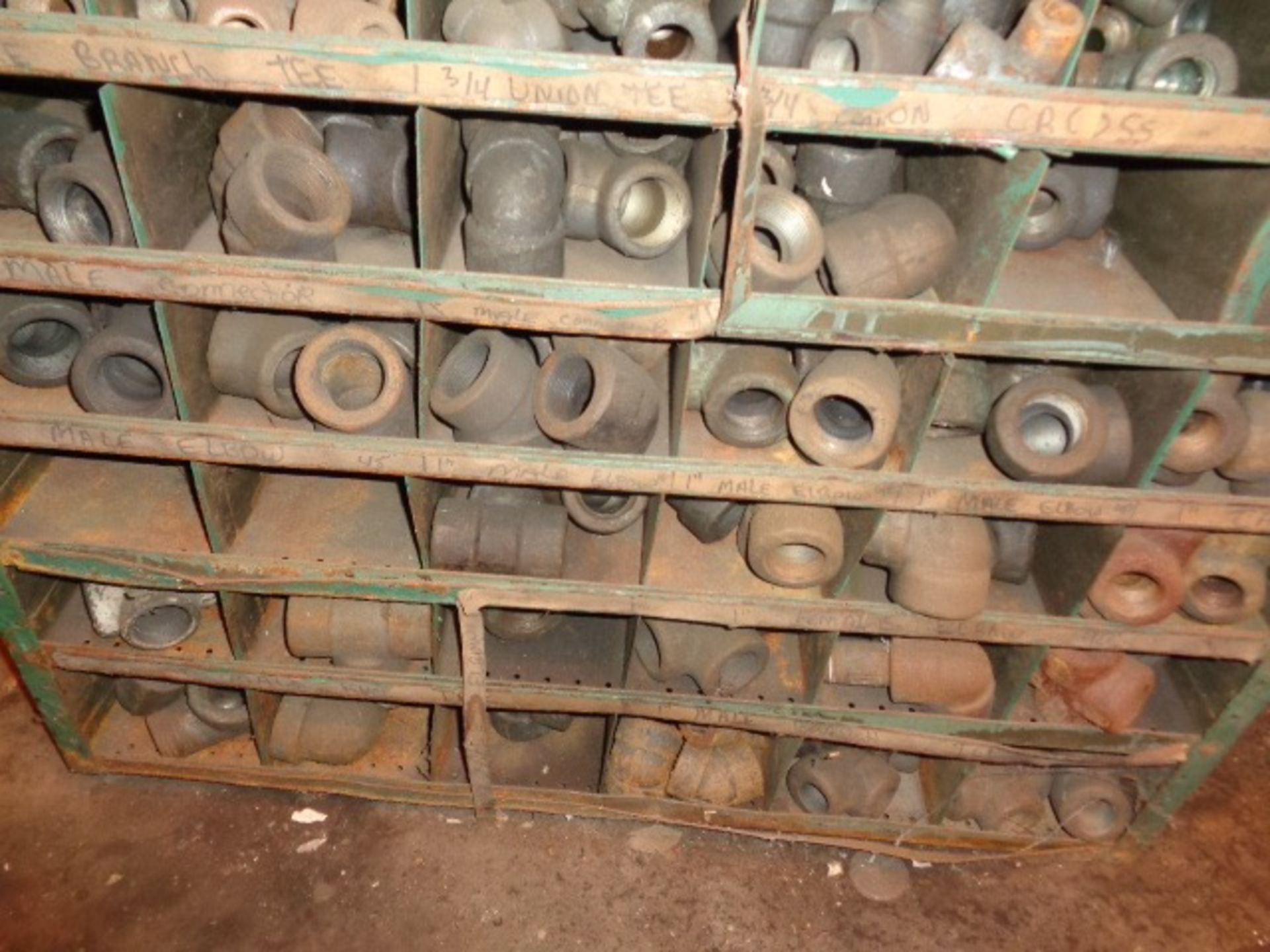 Lot of Pipe 90 Degree Fittings with Steel Cabinet - Image 6 of 6