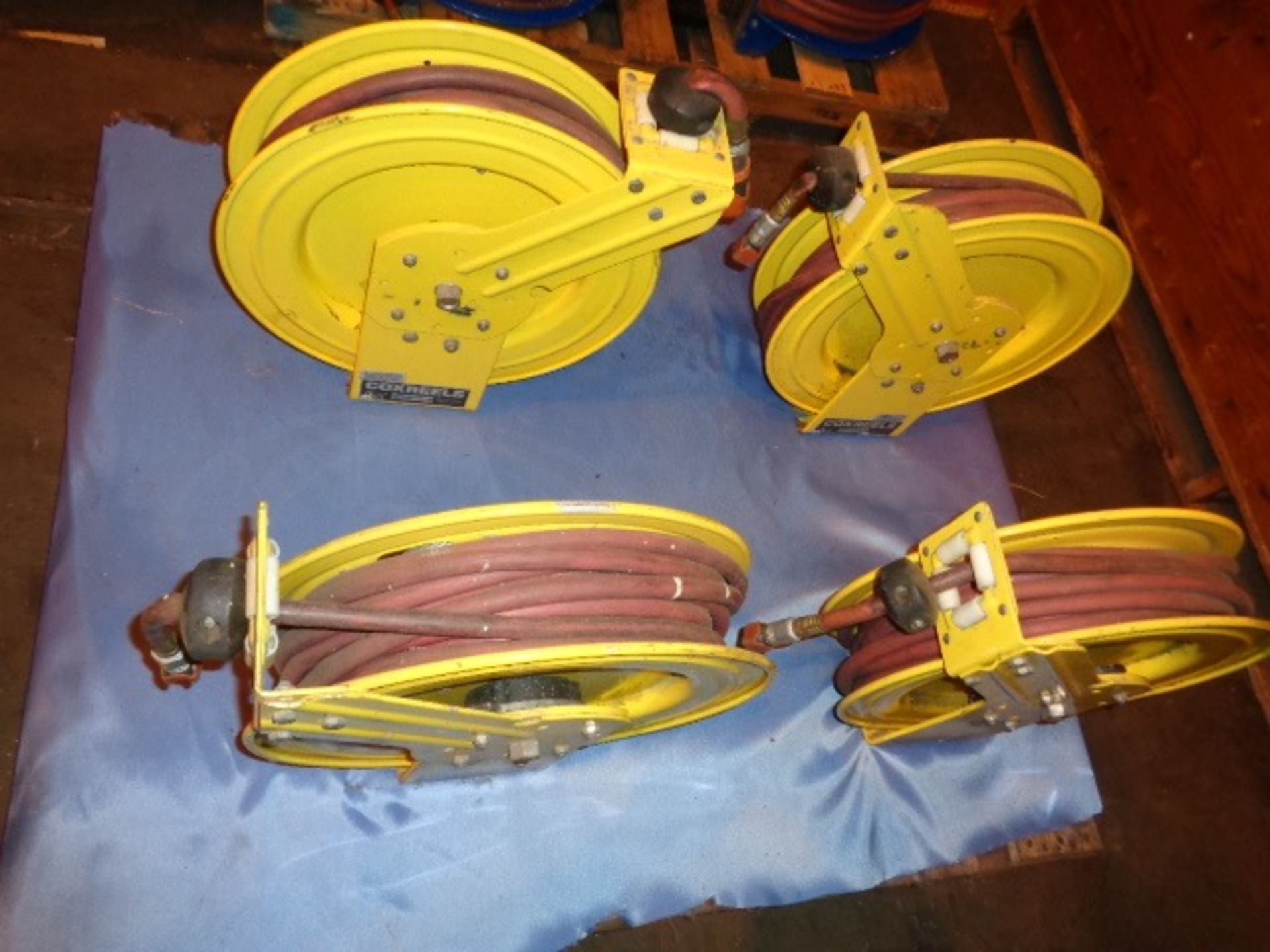 Lot of 4 Yellow Hose Reels - Image 3 of 9