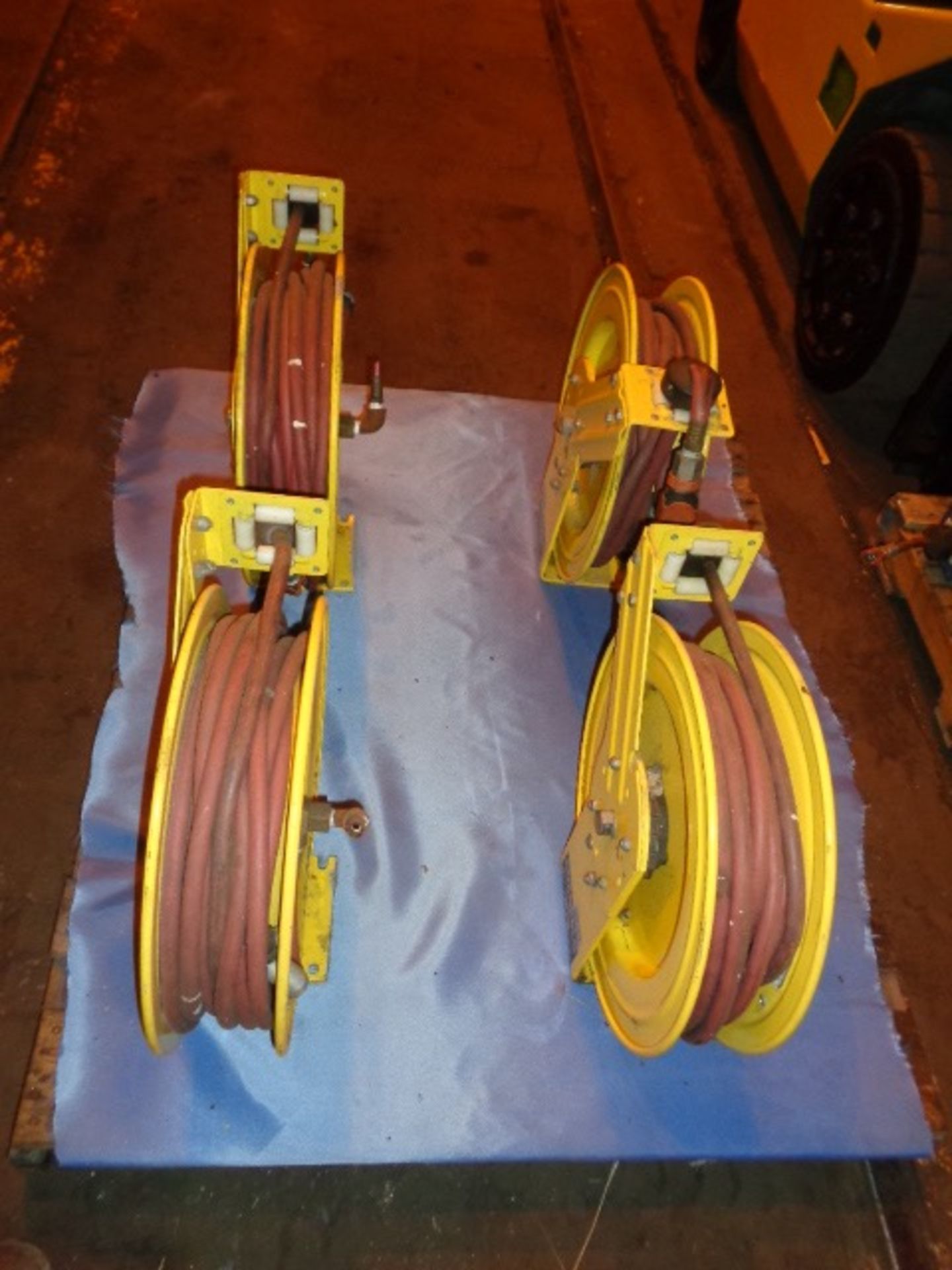 Lot of 4 Yellow Hose Reels - Image 7 of 9