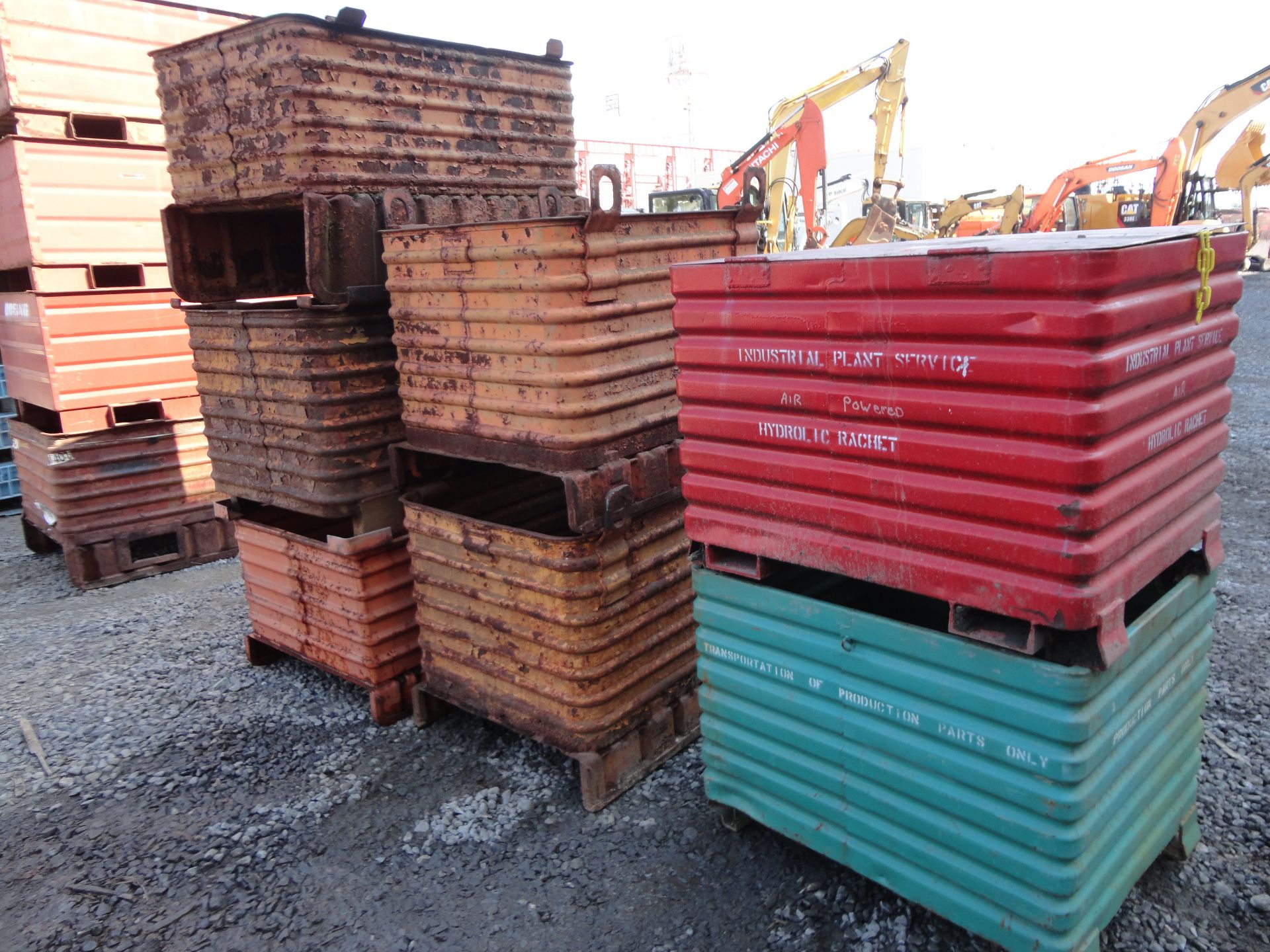 Lot of 7 Metal Shipping Containers - Image 4 of 6