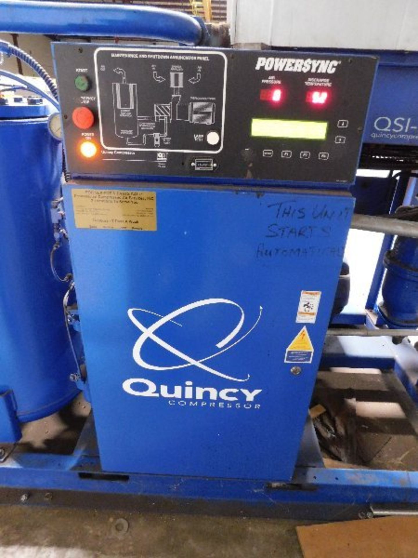 Quincy Mdl QSI-370 70hp, Rotary Screw Air Compressor, 6294Hrs, Manf 5/27/05, S/N UN053734 - Image 4 of 4