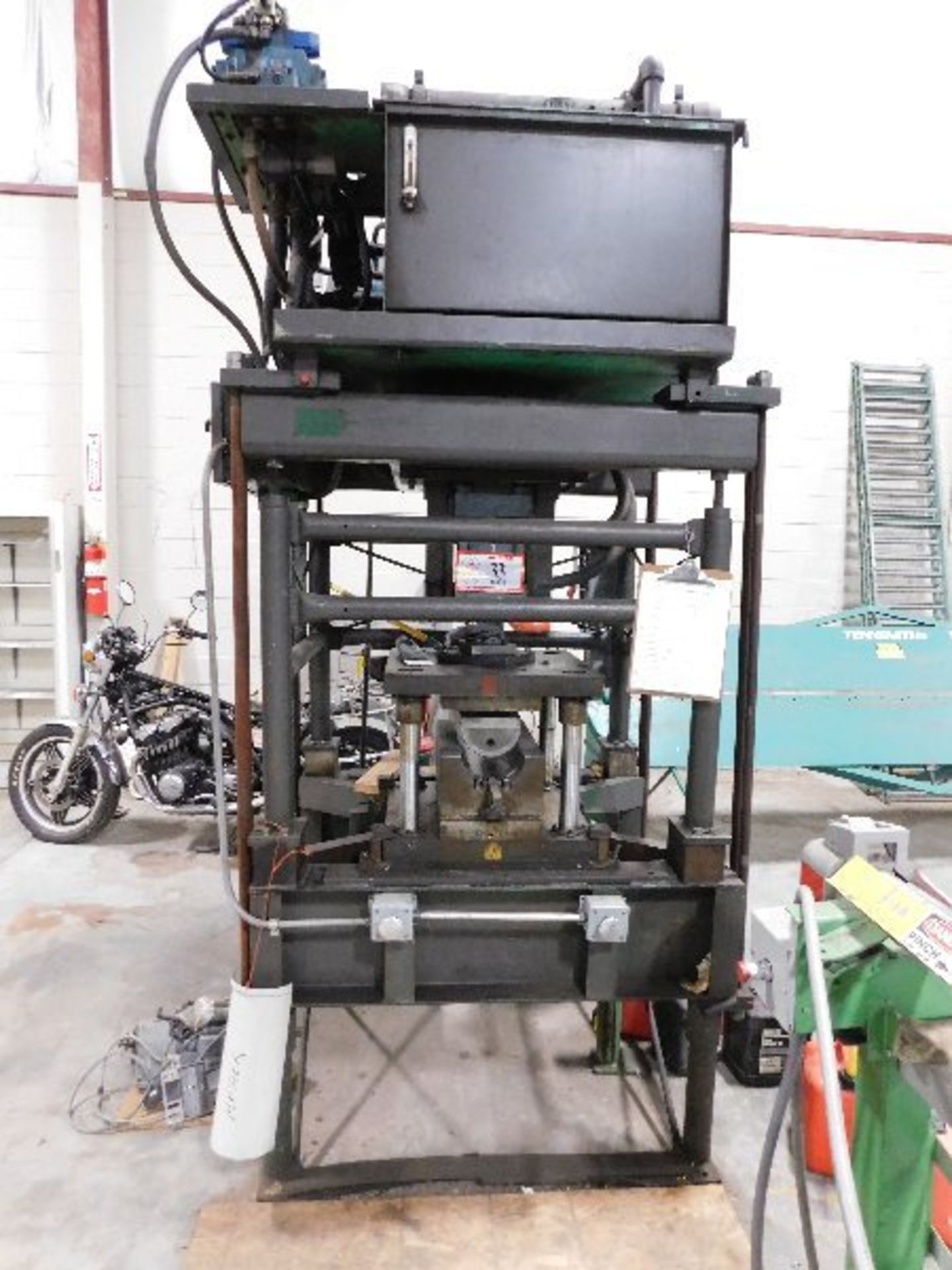 Custom Built 4-Post Hydraulic Press, Approx. 40-Ton, 36" X 38" Between Post