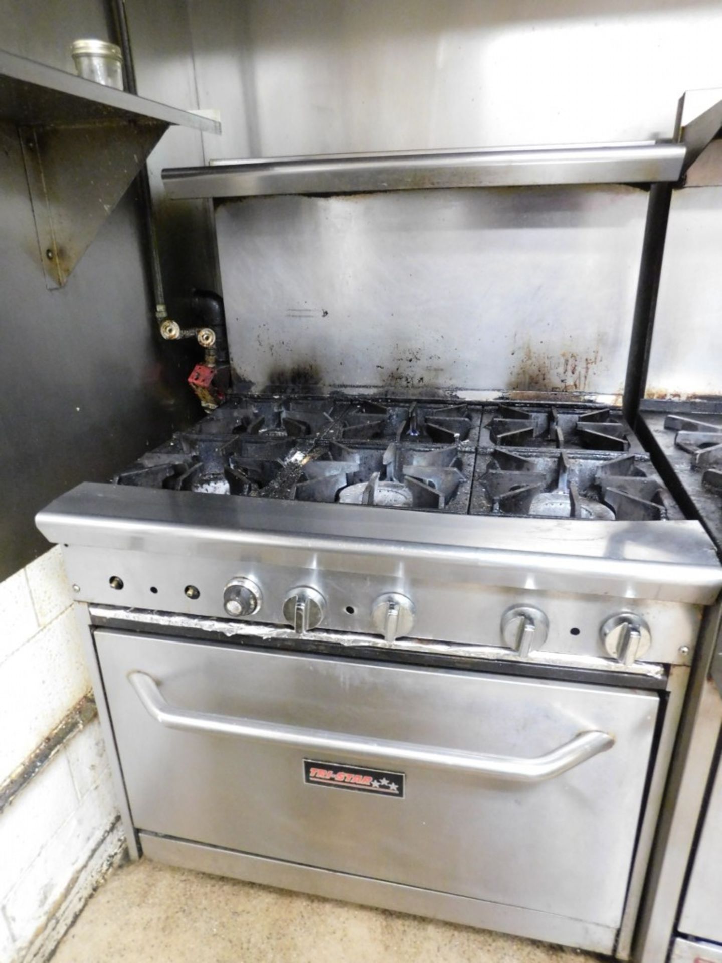 Tri Star Commercial Combination 6-eye gas range w/Electric oven