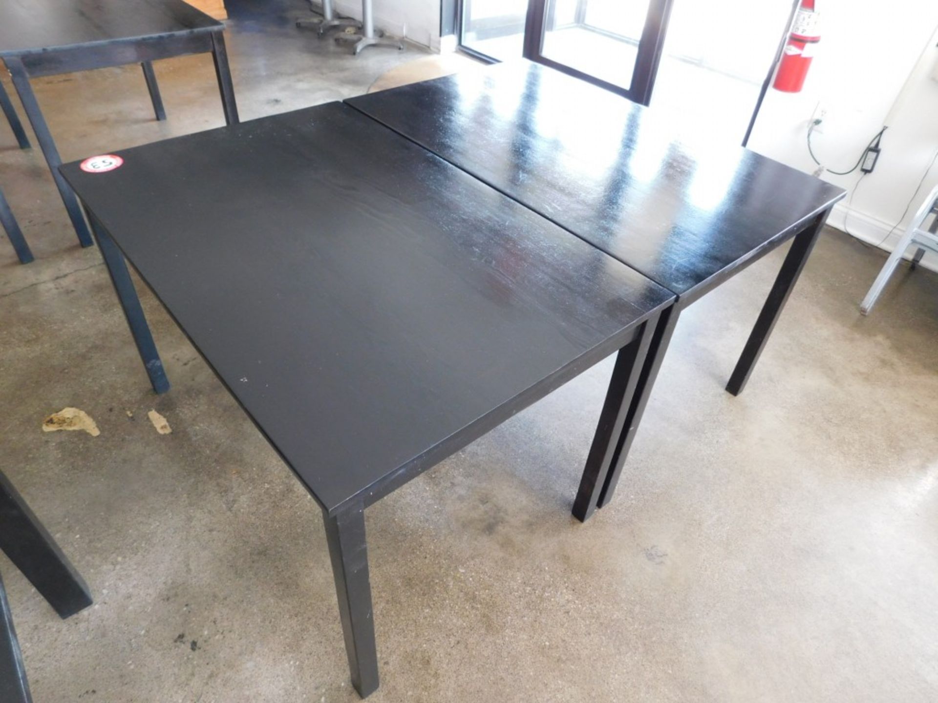 (2) Solid Wooden Black Enamel Table, 46 1/2" x 30" - Image 2 of 2