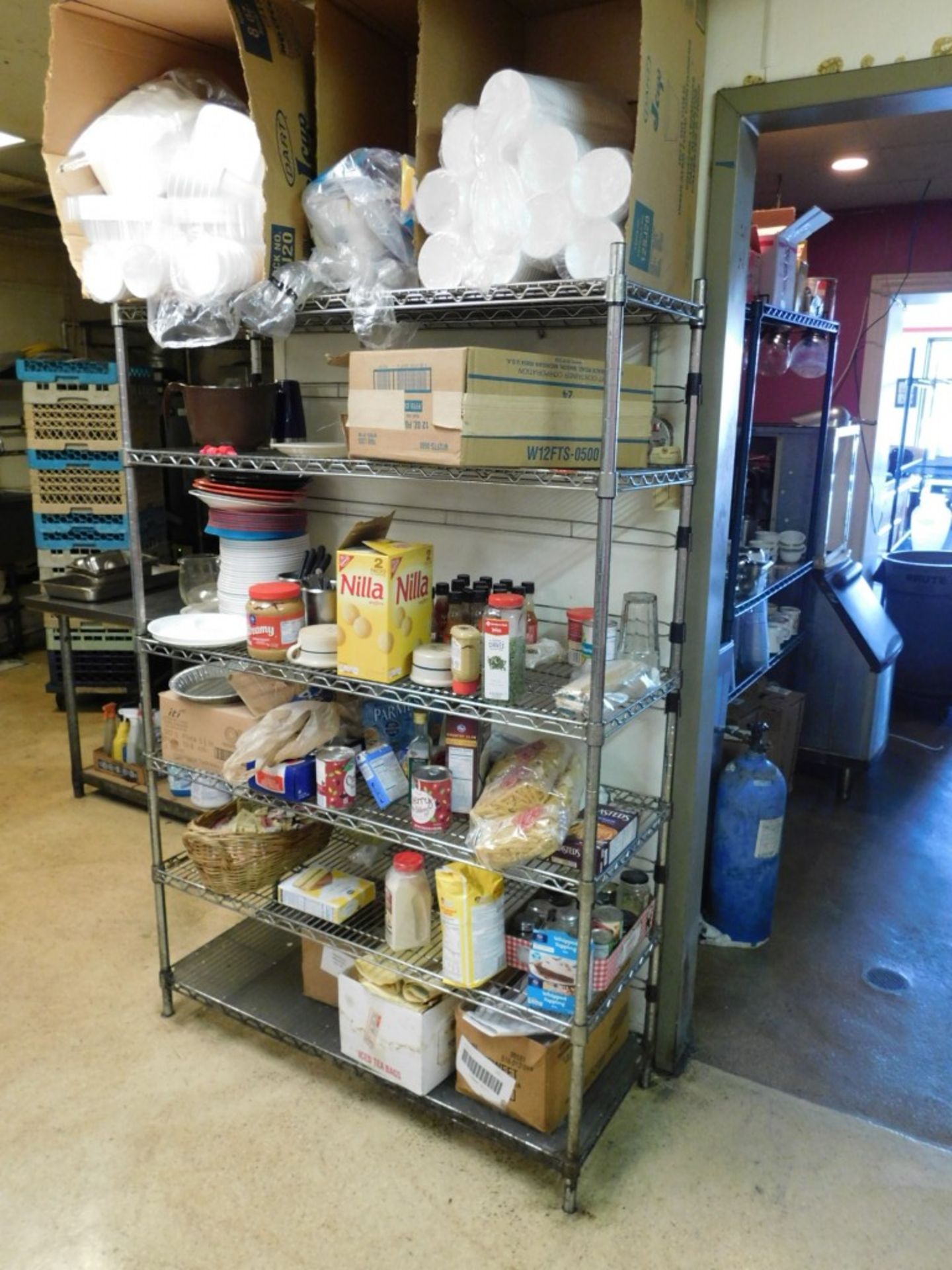 (2) Metro Shelves 72" x 48" x 18" with (1) on casters