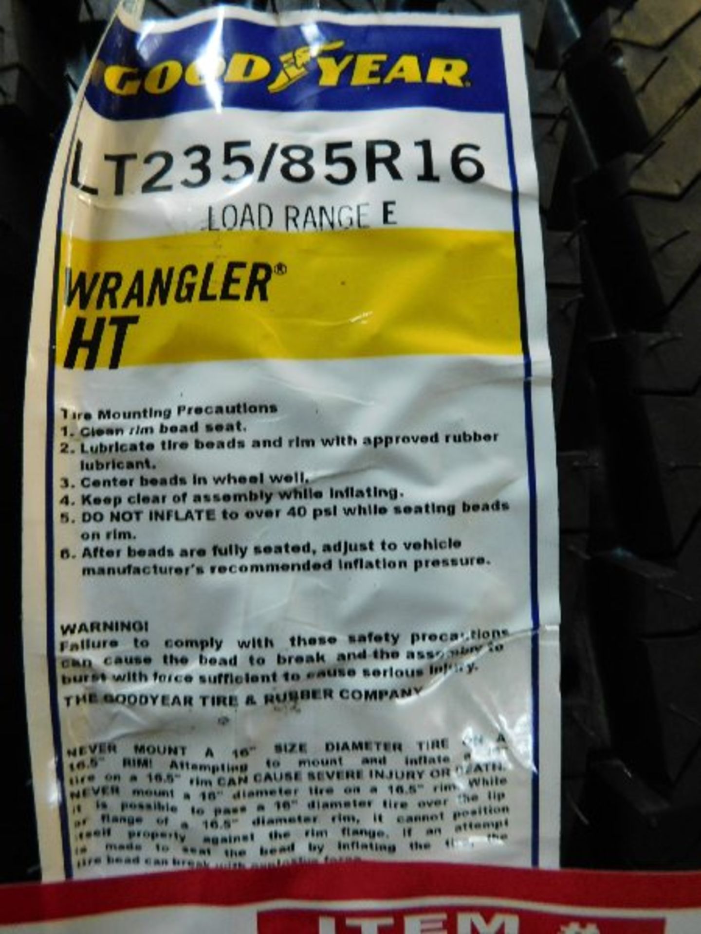 (4) Goodyear Wrangler HT Tires, LT235/85R16 (TAXABLE) - Image 2 of 2