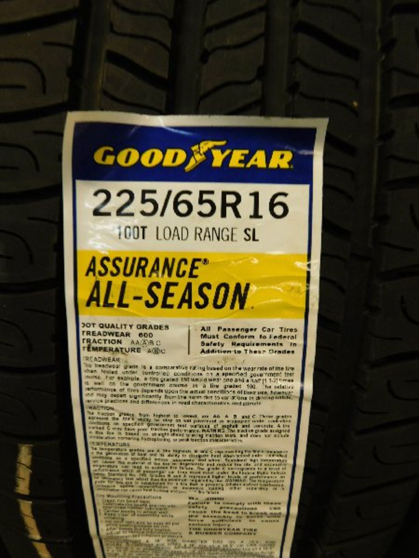 (5) Goodyear Assurance All Season Tires, 225/65R16 (TAXABLE) - Image 2 of 2