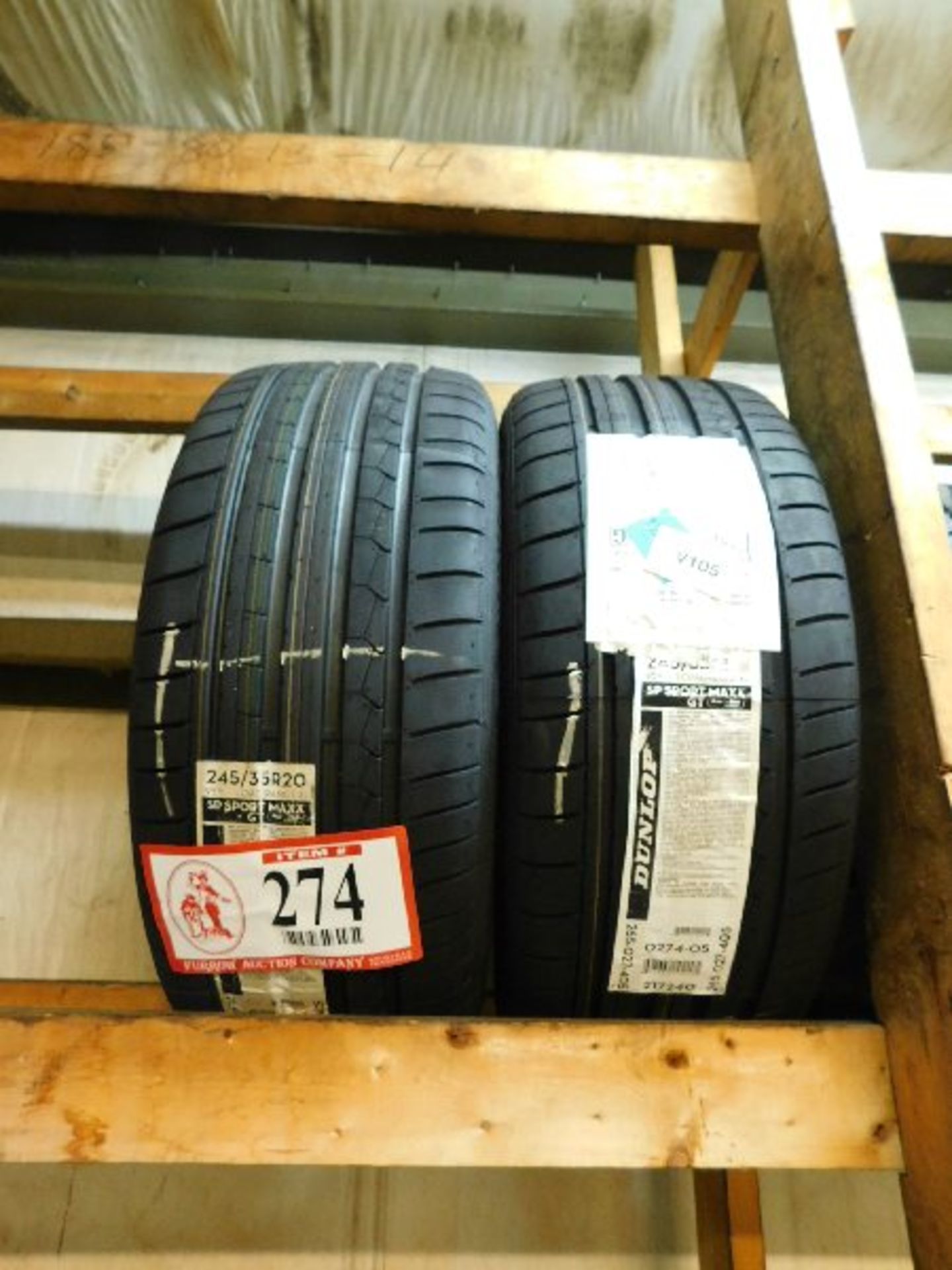 (2) Dunlop SP Sport Maxx GT Tires, 245/35R20 (TAXABLE)