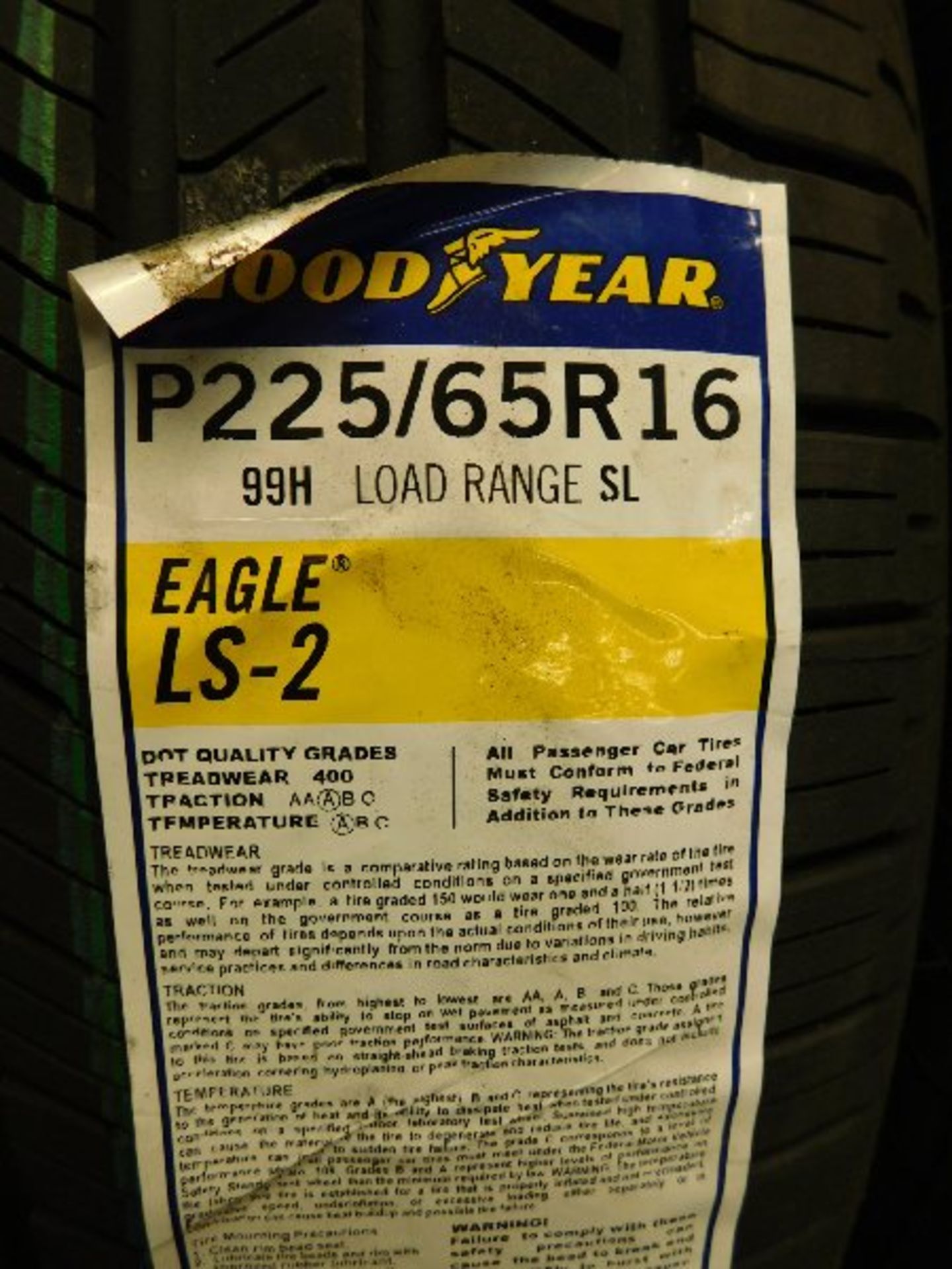 (4) Goodyear Eagle Tires, LS-2 P225/65R16 (TAXABLE) - Image 2 of 2