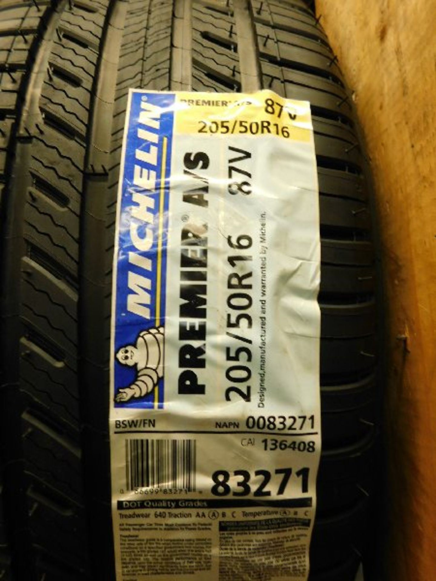 (4) Michelin Premier A/S Tires, 205/50R16 87V (TAXABLE) - Image 2 of 2