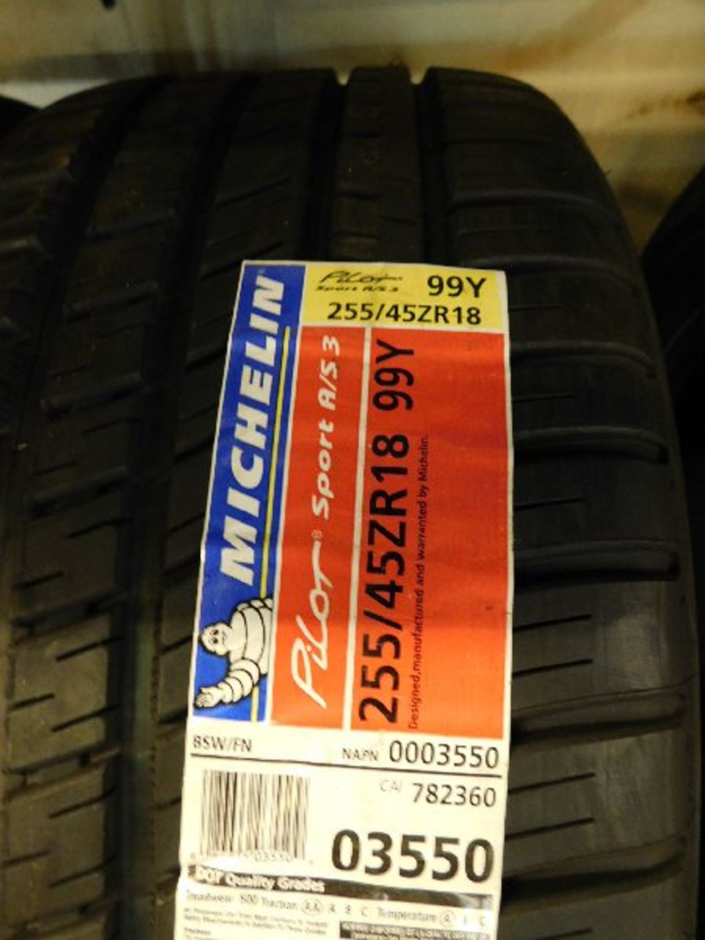 (2) Michelin Pilot Sport A/S 3 Tires, 255/45ZR18 99Y (TAXABLE) - Image 2 of 2