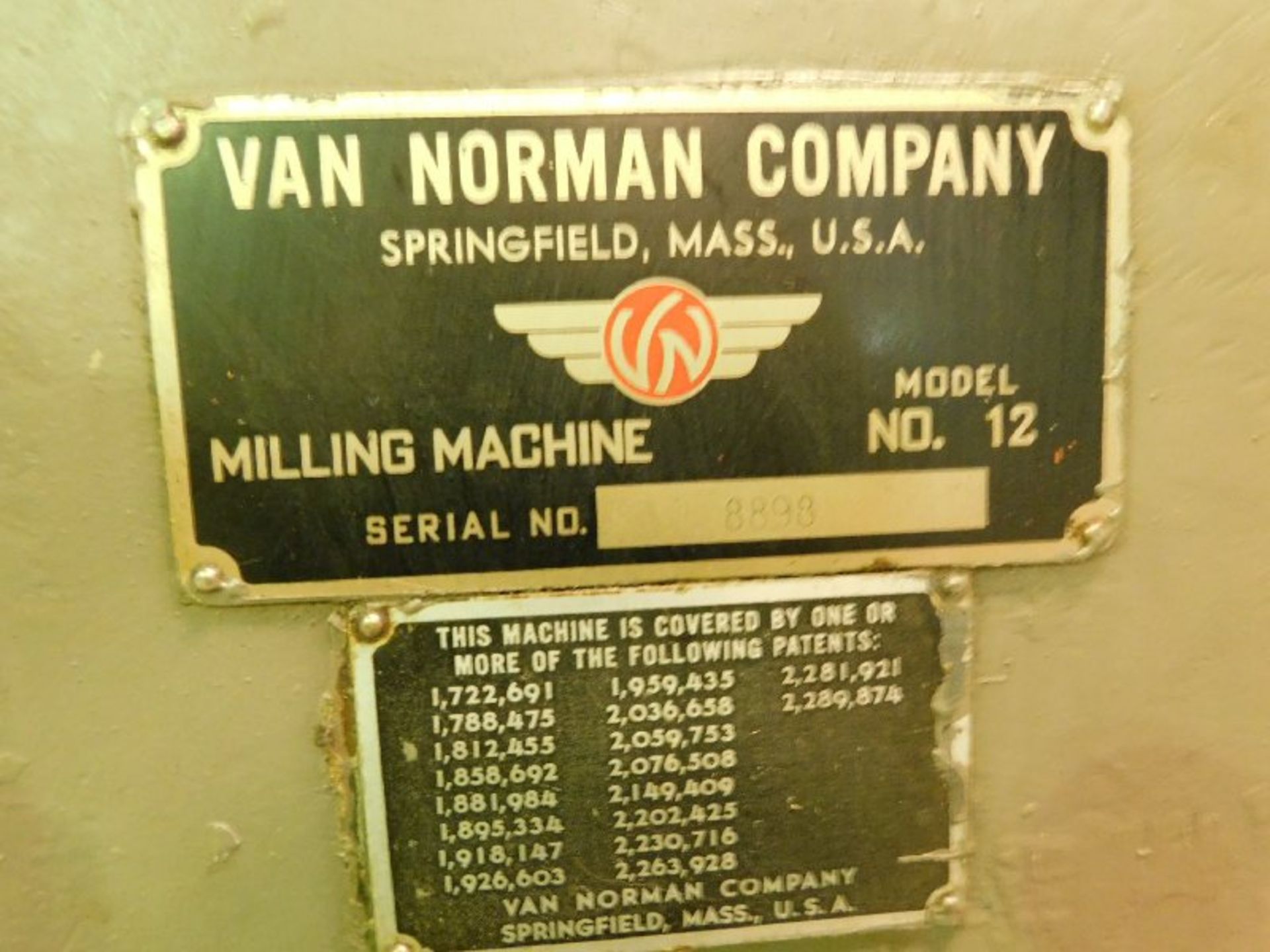 Van Norman No.12 Universal Milling Machine - Image 3 of 3