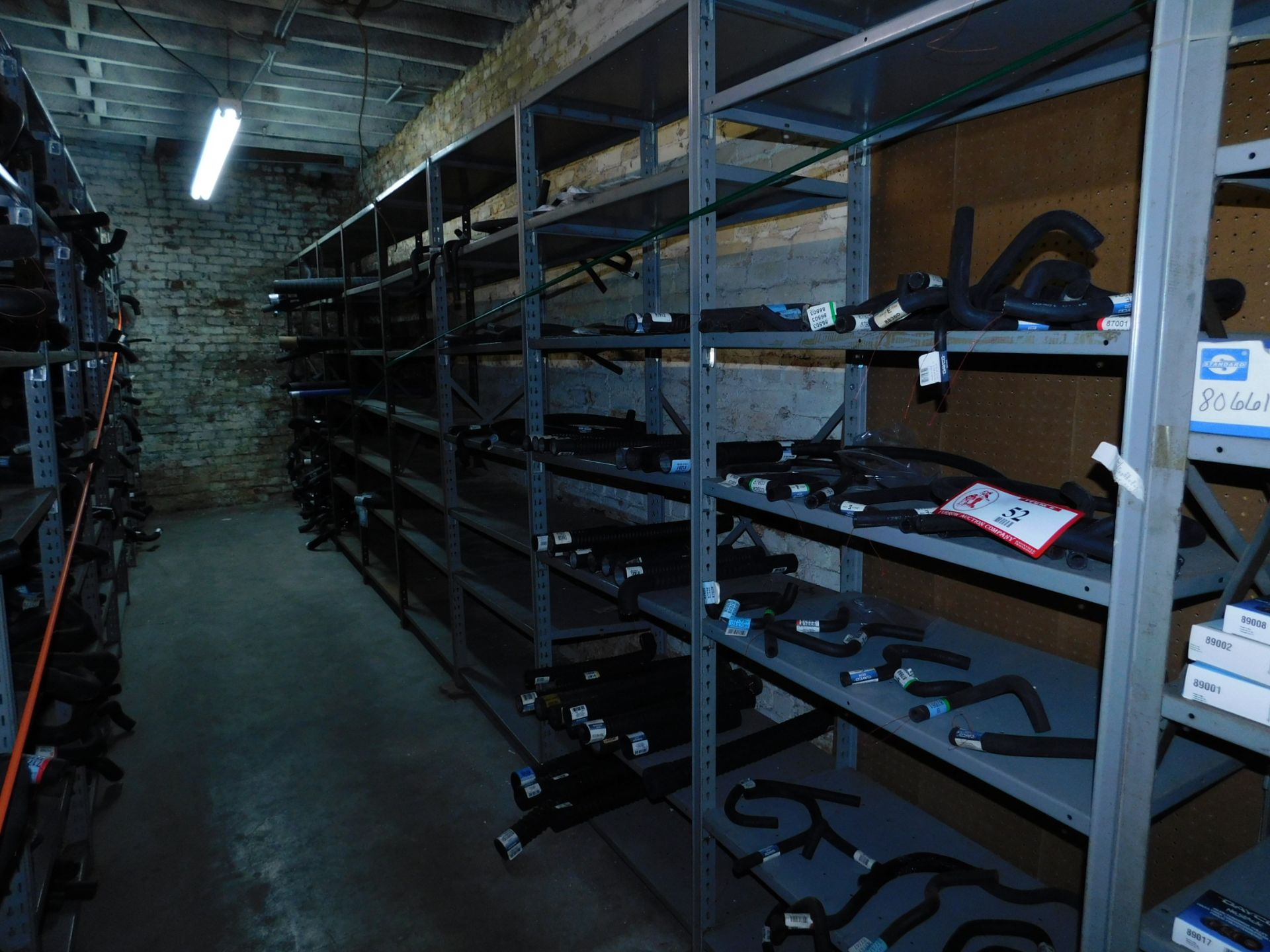 Contents of (8) Sections of Shelving, Dayco Flexible Hoses, Radiator Hoses, Heater Hoses, Fuel