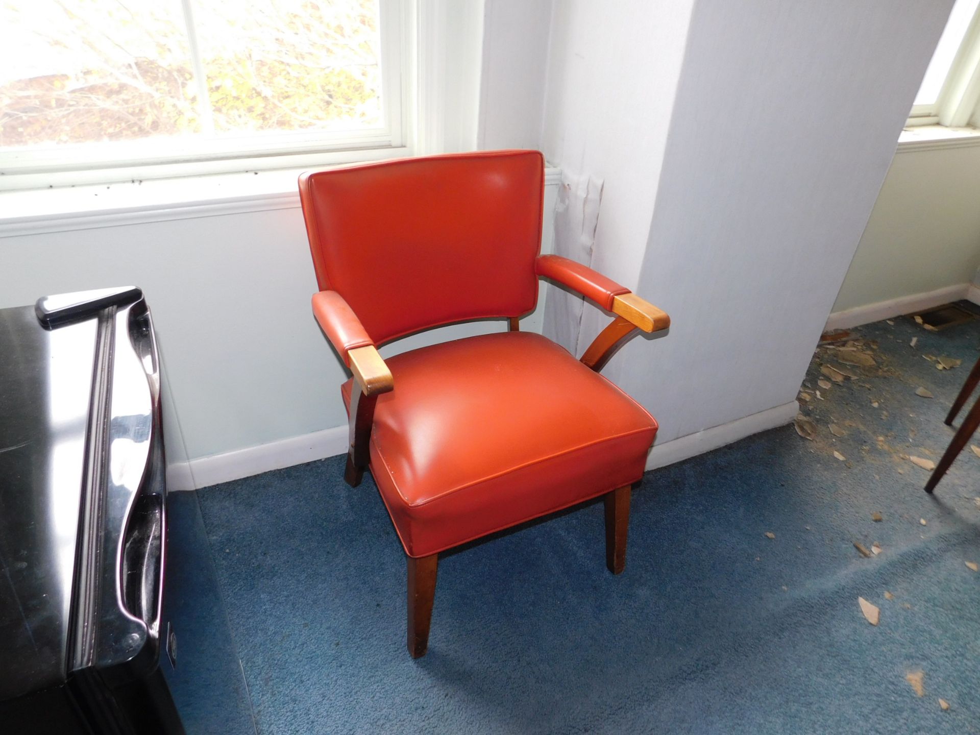 Contents of Room, (3) Small Art Deco Side Tables, (2) Art Deco Style Upholstered Bottom Back Arm - Image 3 of 3