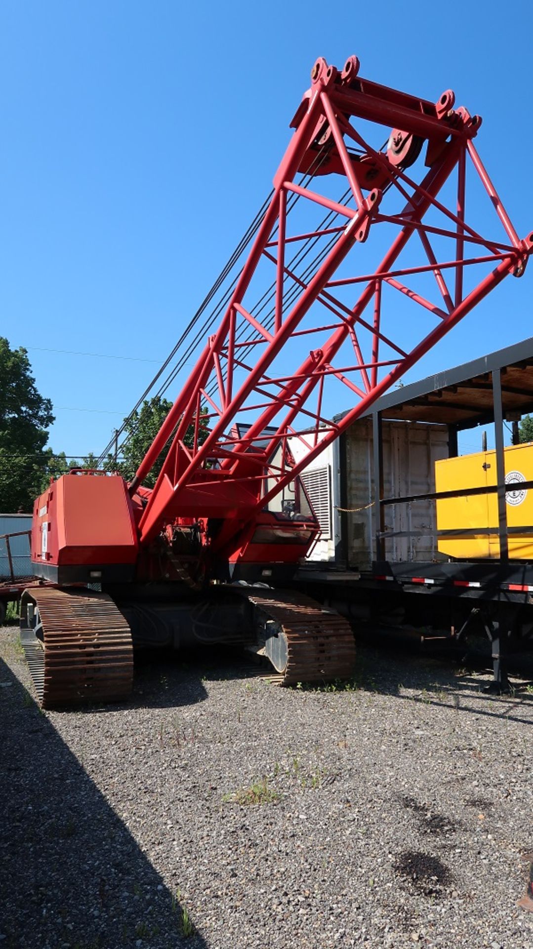 80-Ton Manitowoc Crane (2001) SN: 1180507, 190' main boom, 60' JIB, Cummins Engine, Weight stripped: