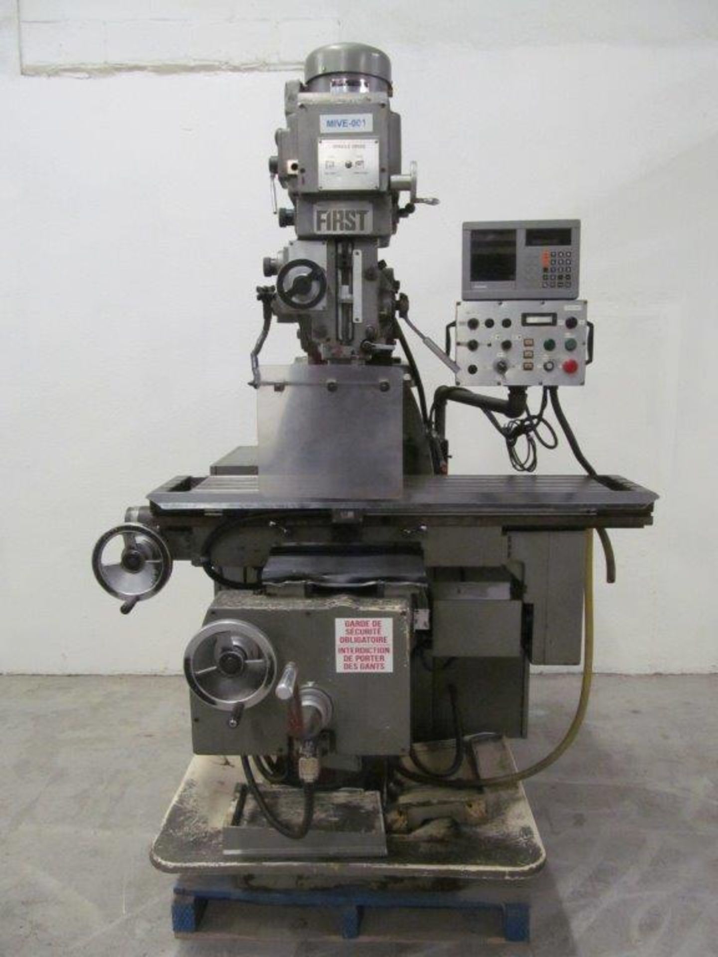 FIRST TURRET MILL MODEL: LC-205VSX, ISO 40 TAPER, TABLE: 51" X 12", C/W: X-Y DRO, ELECTRICS: 600V/ - Image 6 of 7