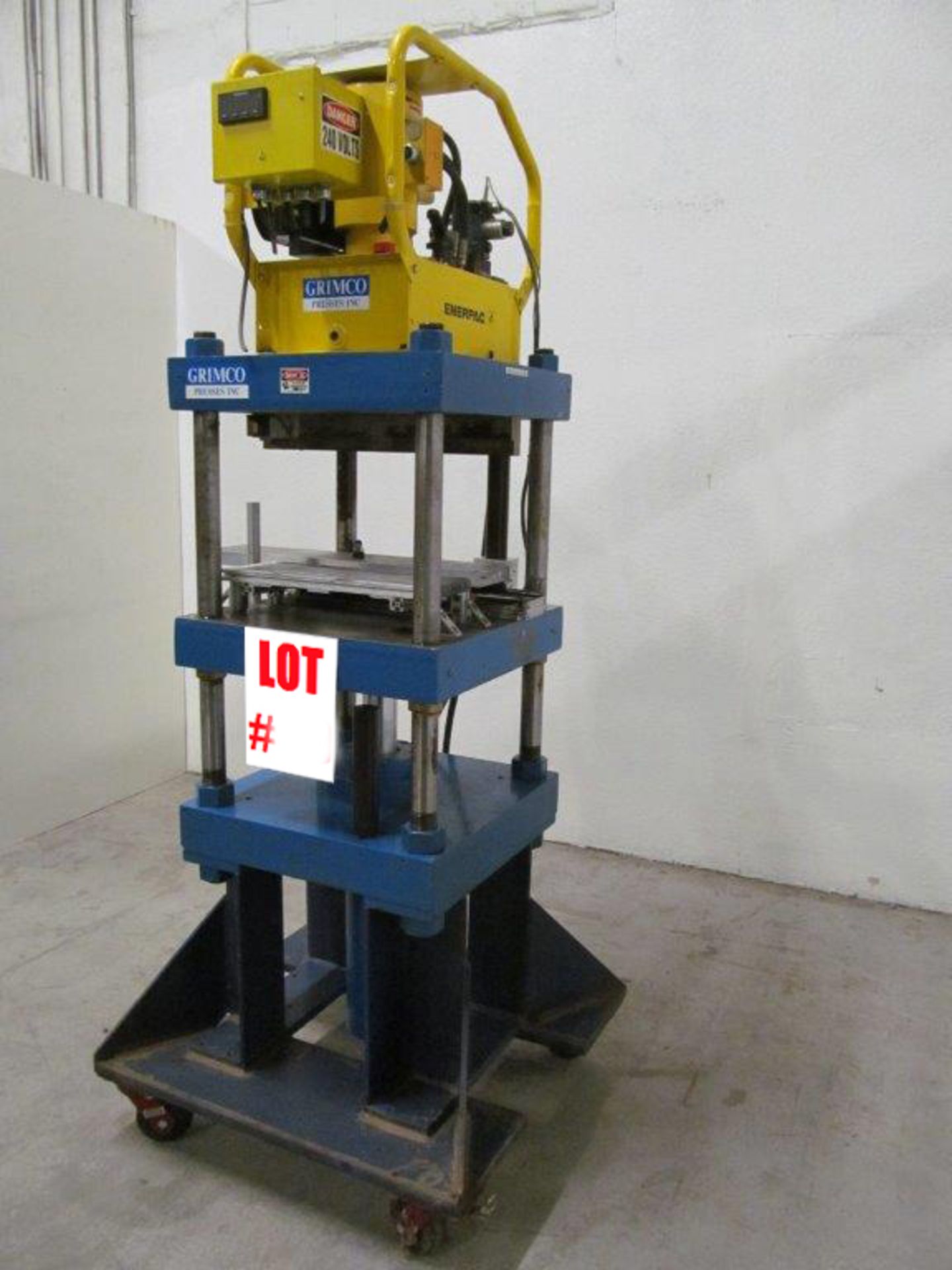 GRIMCO PRESSES INC / ENERPAC HYDRAULIC DRAWING PRESS, TONNAGE CAPACITY: TBA, PLATEN SIZE: 24" X 24", - Image 3 of 6