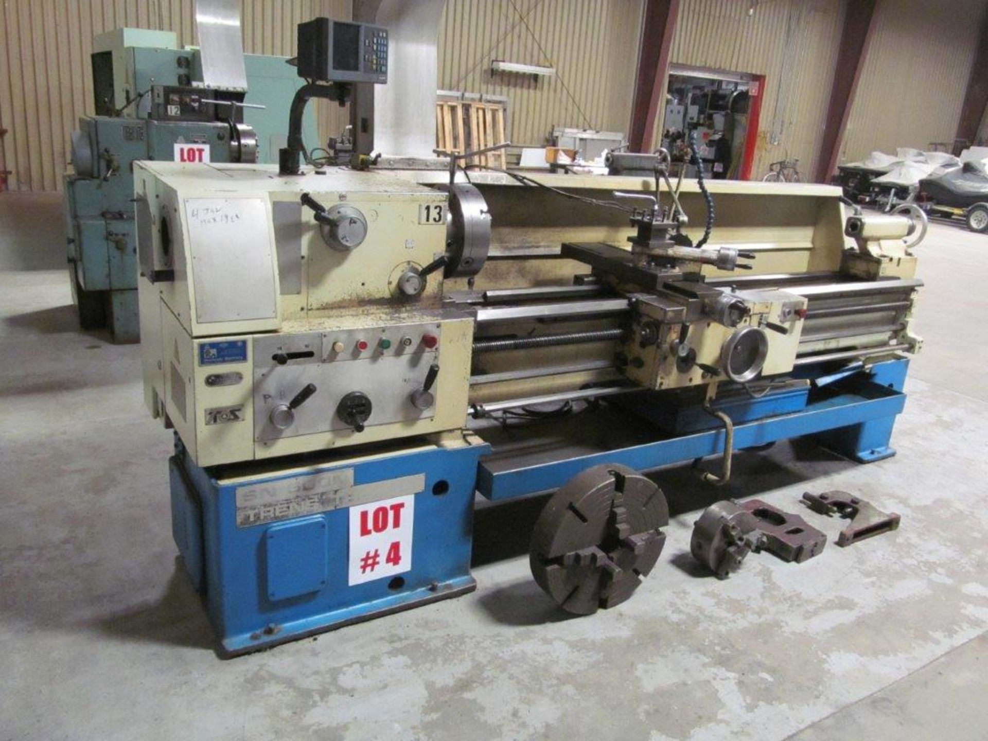 TOS ENGINE LATHE, 22'' SWING X 80'' CENTERS, SPINDLE BORE 3'' - LOCATION: HAWKESBURY, ONTARIO