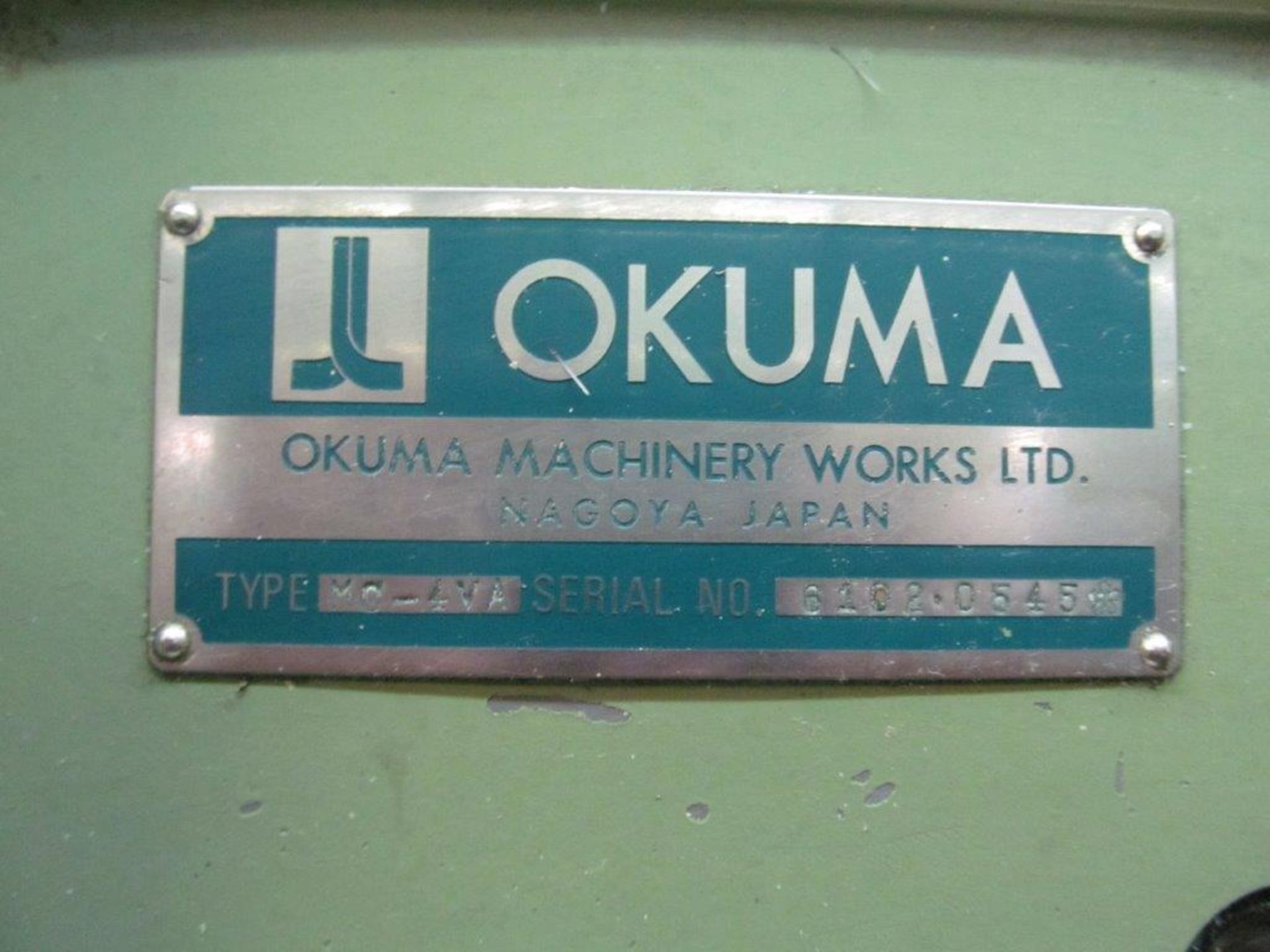 Okuma, MC-4VA C.N.C. Vertical Machining Centre with Tsudakoma 4th - Axis Attachment, Yr. 1986, S/N - Image 13 of 14
