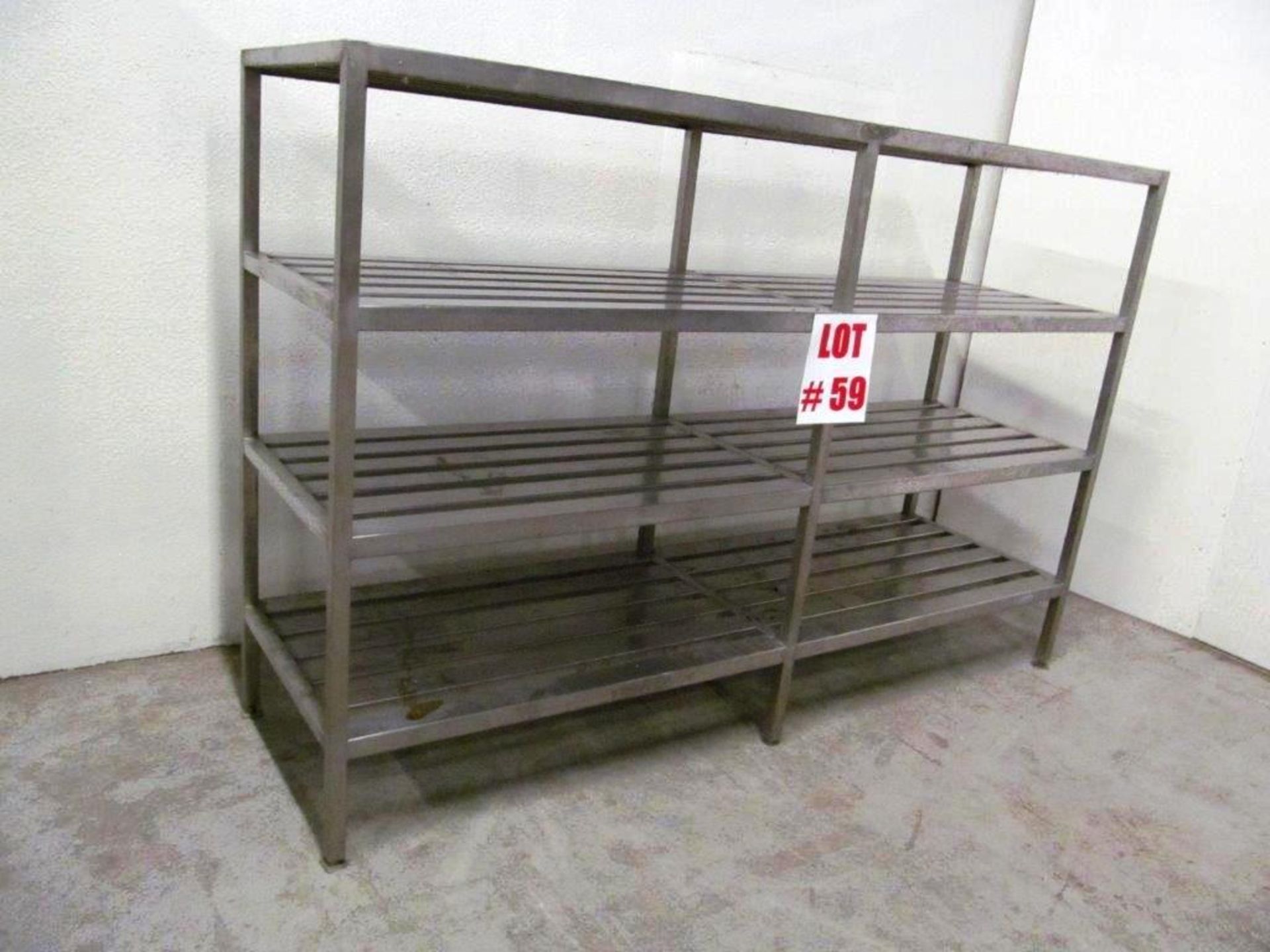 STAINLESS STEEL RACK, 29 1/2'' WIDE X 100 1/2'' LONG X66 1/2 HIGH