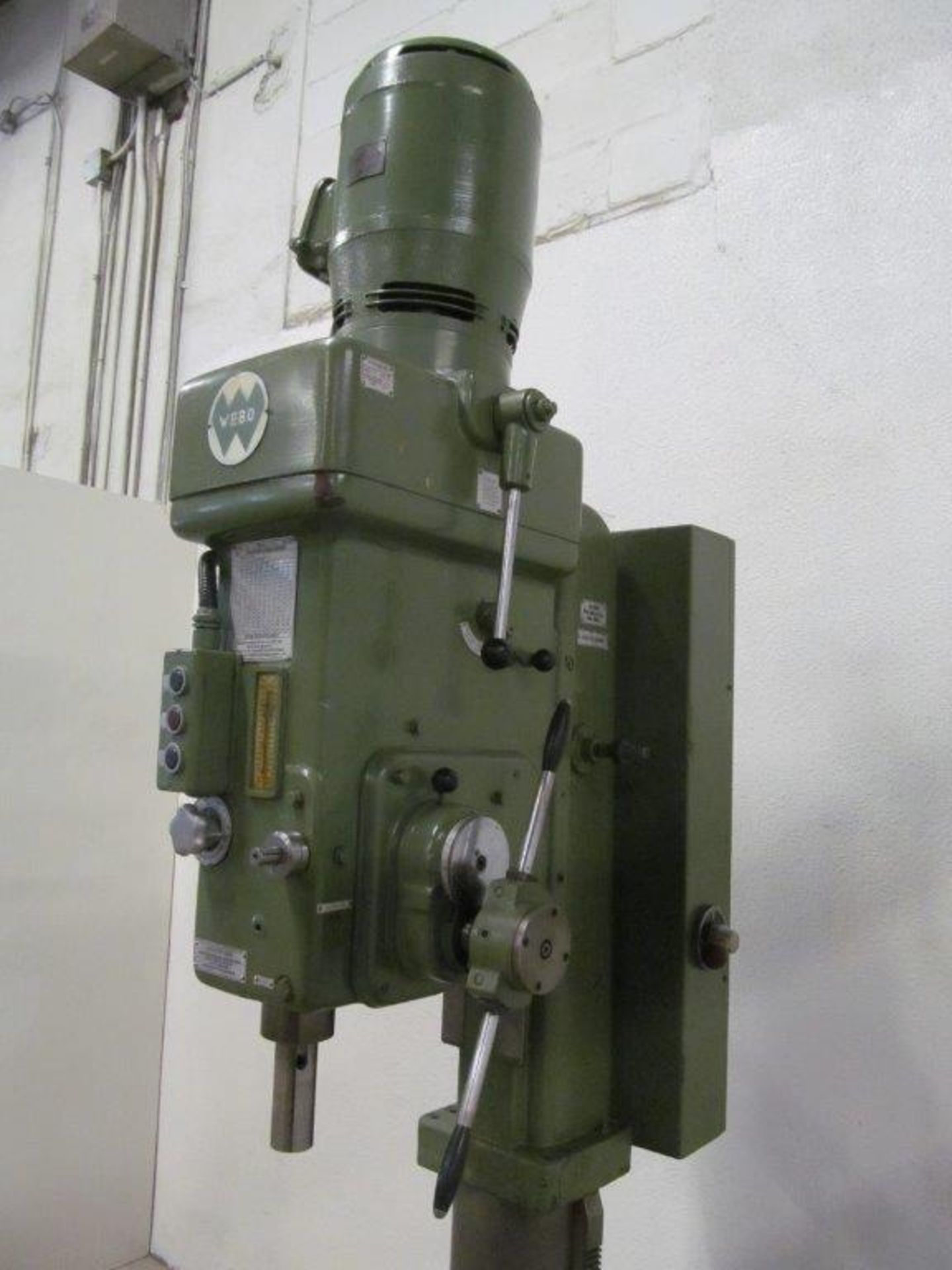 WEBO (GERMANY) HEAVY DUTY GEARED HEAD DRILL PRESS MT4 SPINDLE 1 9/16'' DRILLING CAPACITY, ELECTRICS: - Image 5 of 9