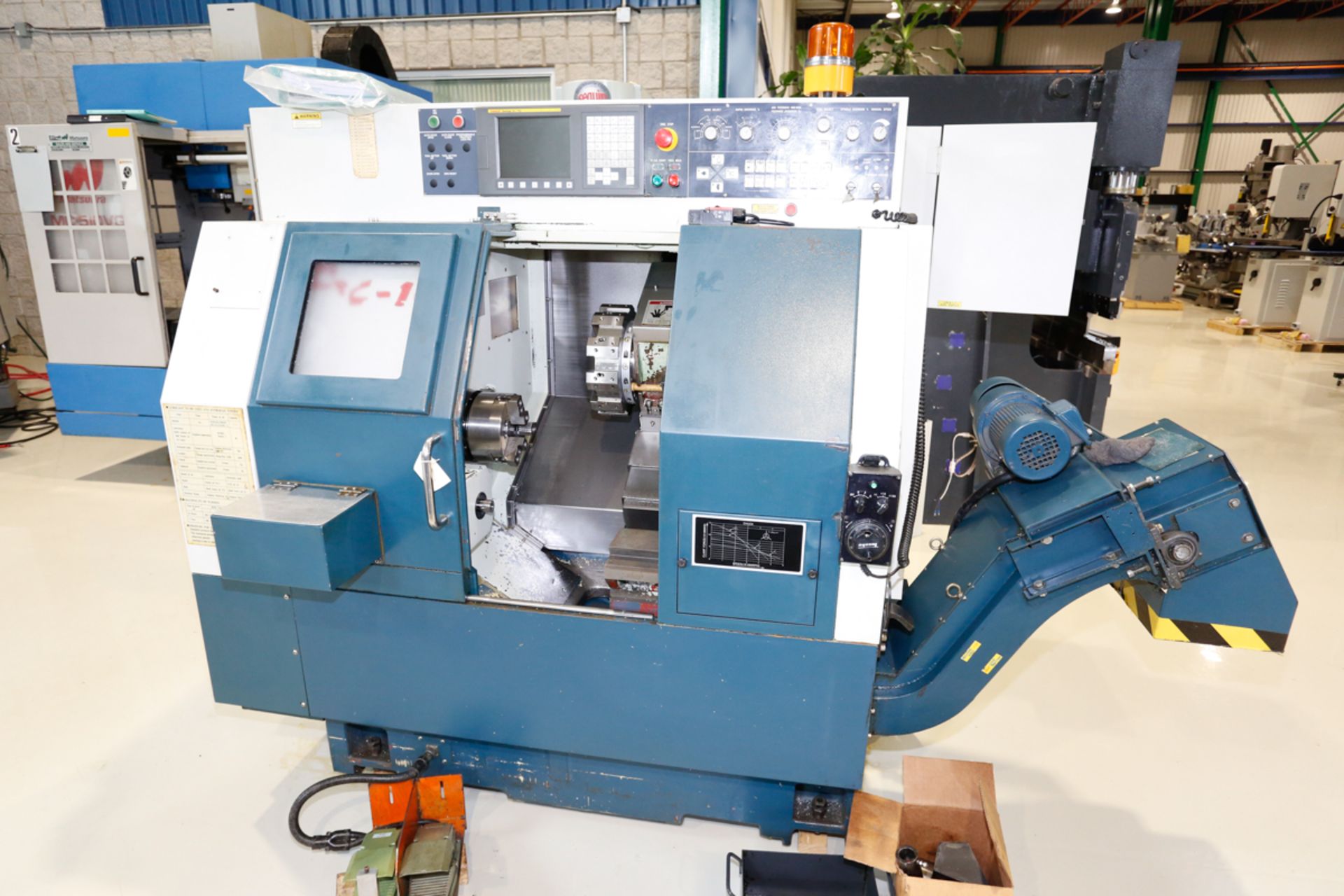 FEELER CNC LATHE MOD. FTC-10, S/N: TC269, FANUC OI-TC CNC CONTROL, CHIP CONVEYOR - Image 2 of 9