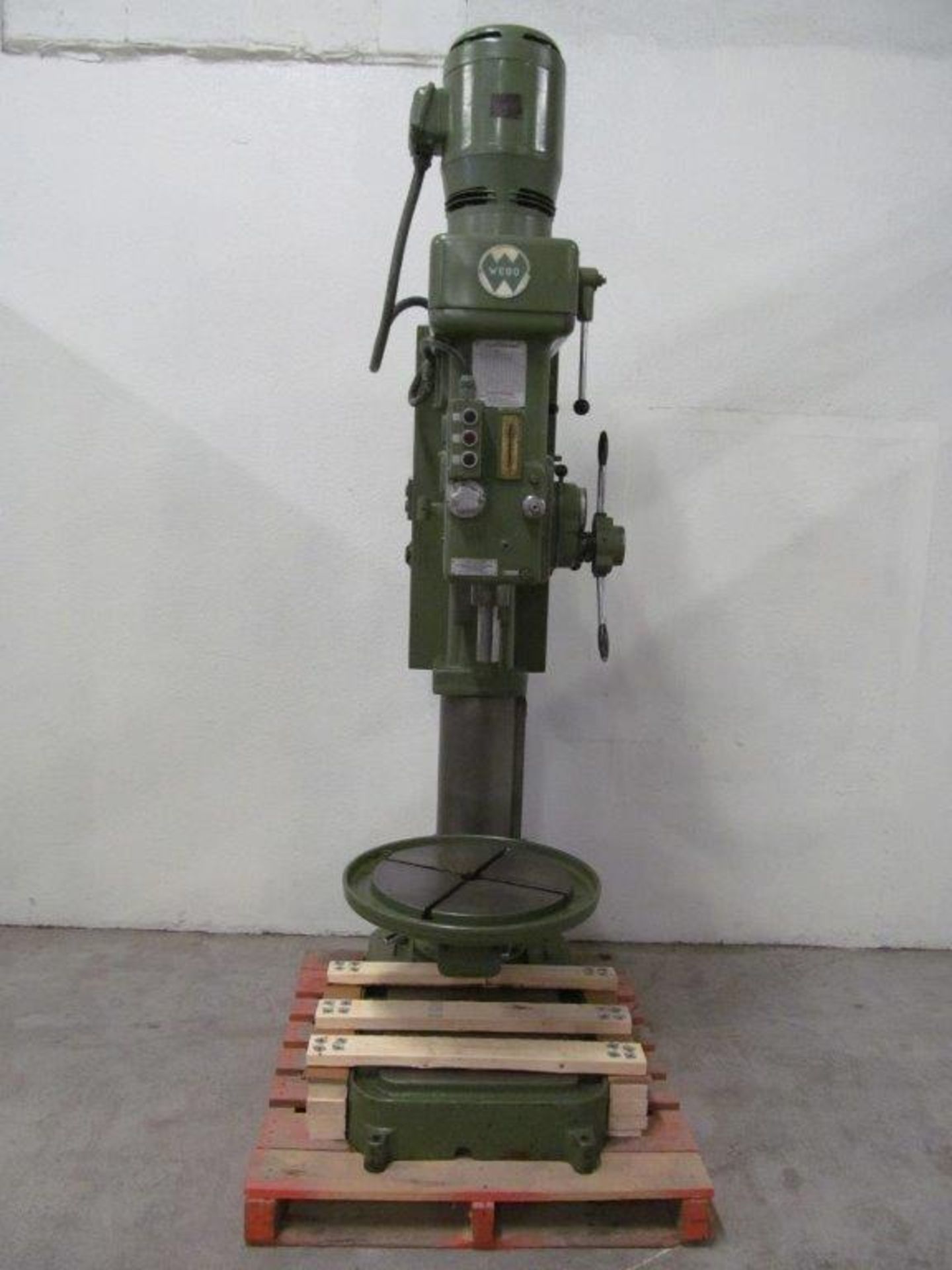 WEBO (GERMANY) HEAVY DUTY GEARED HEAD DRILL PRESS MT4 SPINDLE 1 9/16'' DRILLING CAPACITY, ELECTRICS: - Image 9 of 9