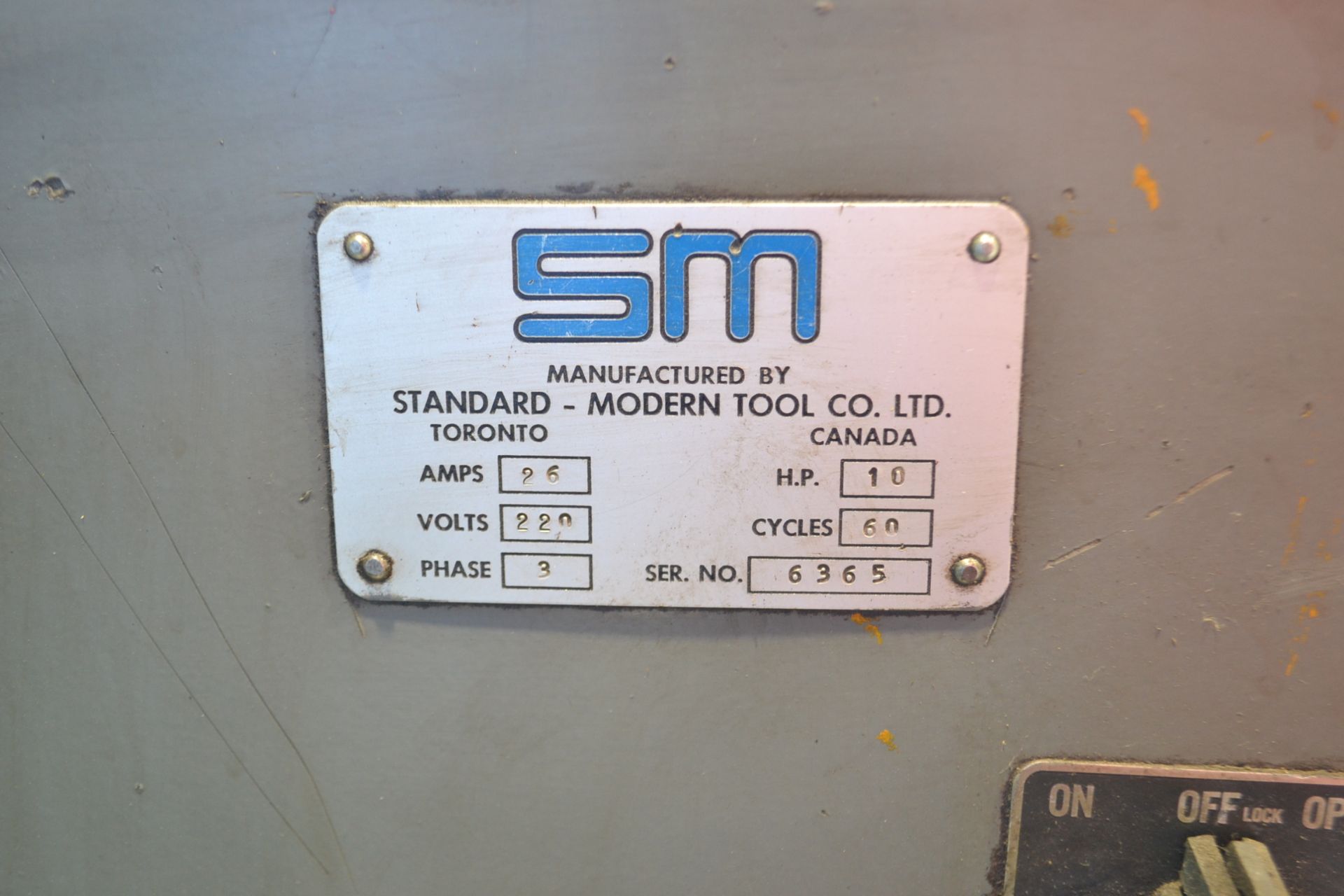 STANDARD MODERN LATHE SERIES 4000, 20” X 60”, 3” BORE, SERIAL: 6365 - Image 5 of 5