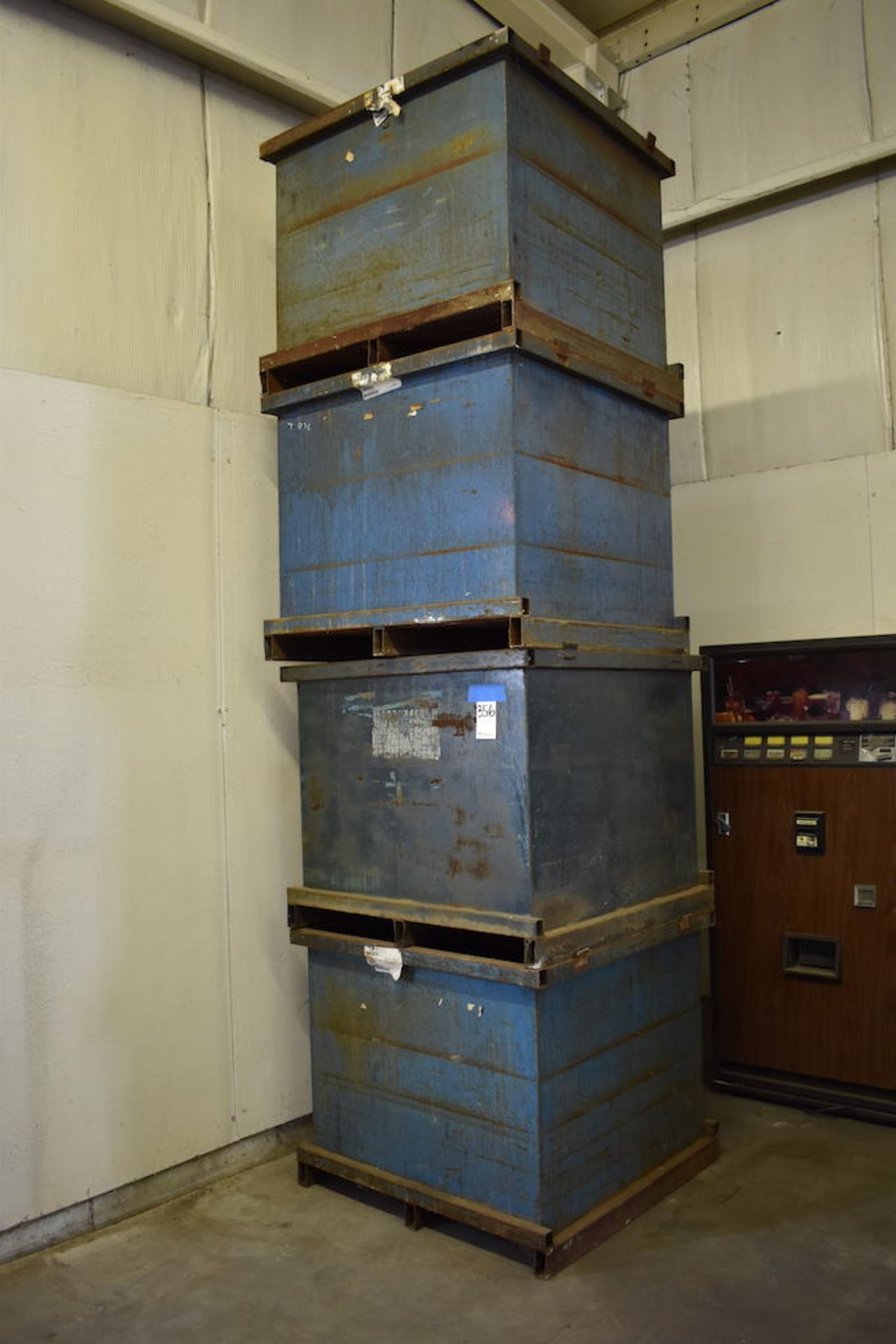 LOT: (4) CUSTOM 36" X 36" X 33"H (APPROX.) STACKING BINS