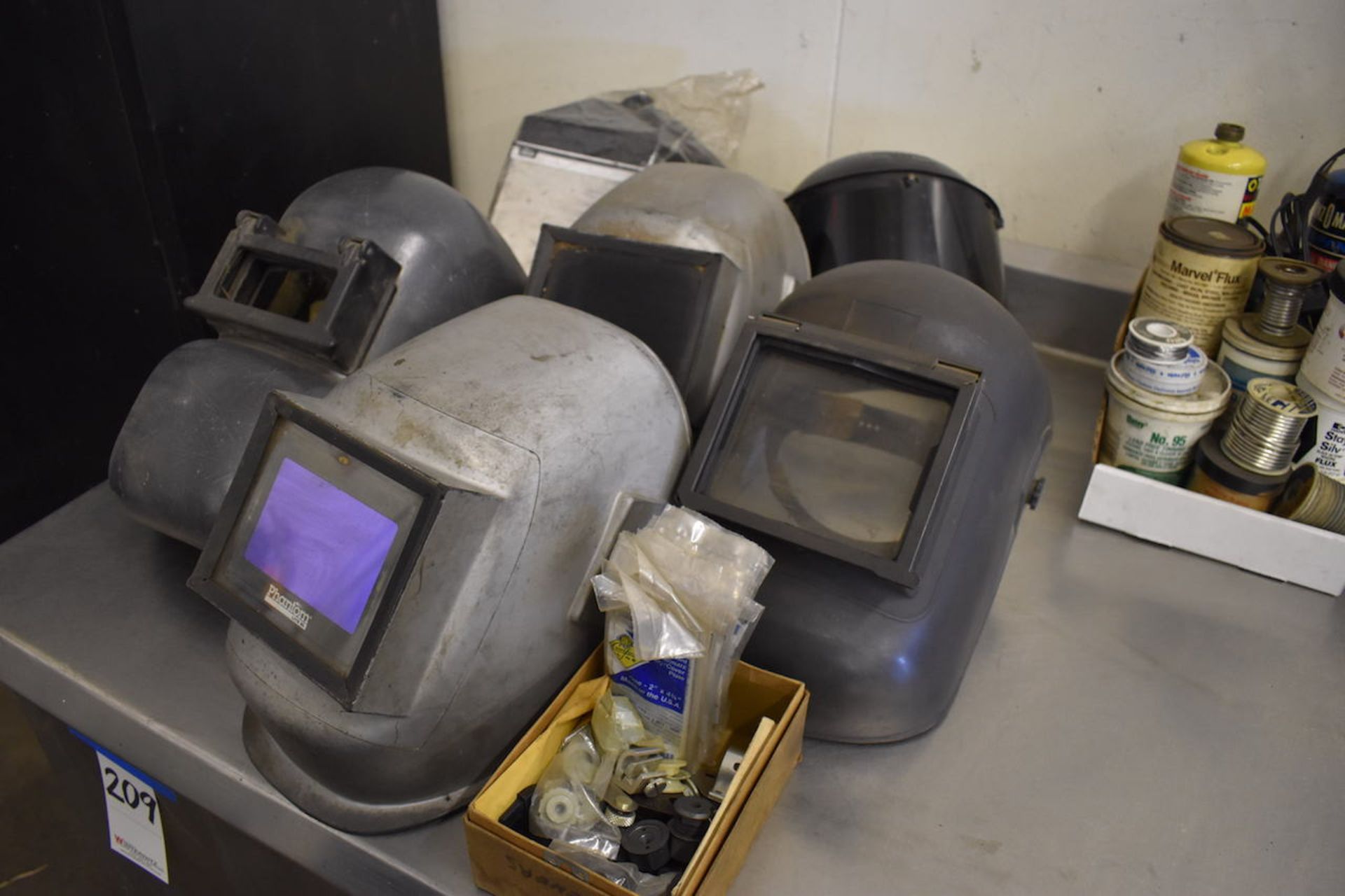 LOT: WELDING ACCESSORIES, INCLUDING; Welding Rod; Helmets; Gages; Flux Cabinets, Etc. - Image 2 of 7