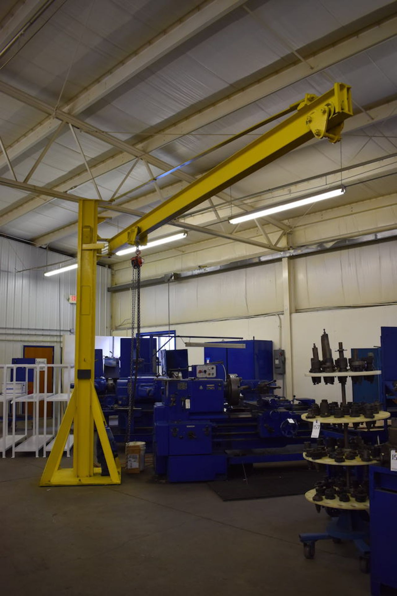 CUSTOM 1/2 TON FREE STANDING JIB CRANE; W/16' (APPROX.) ARM