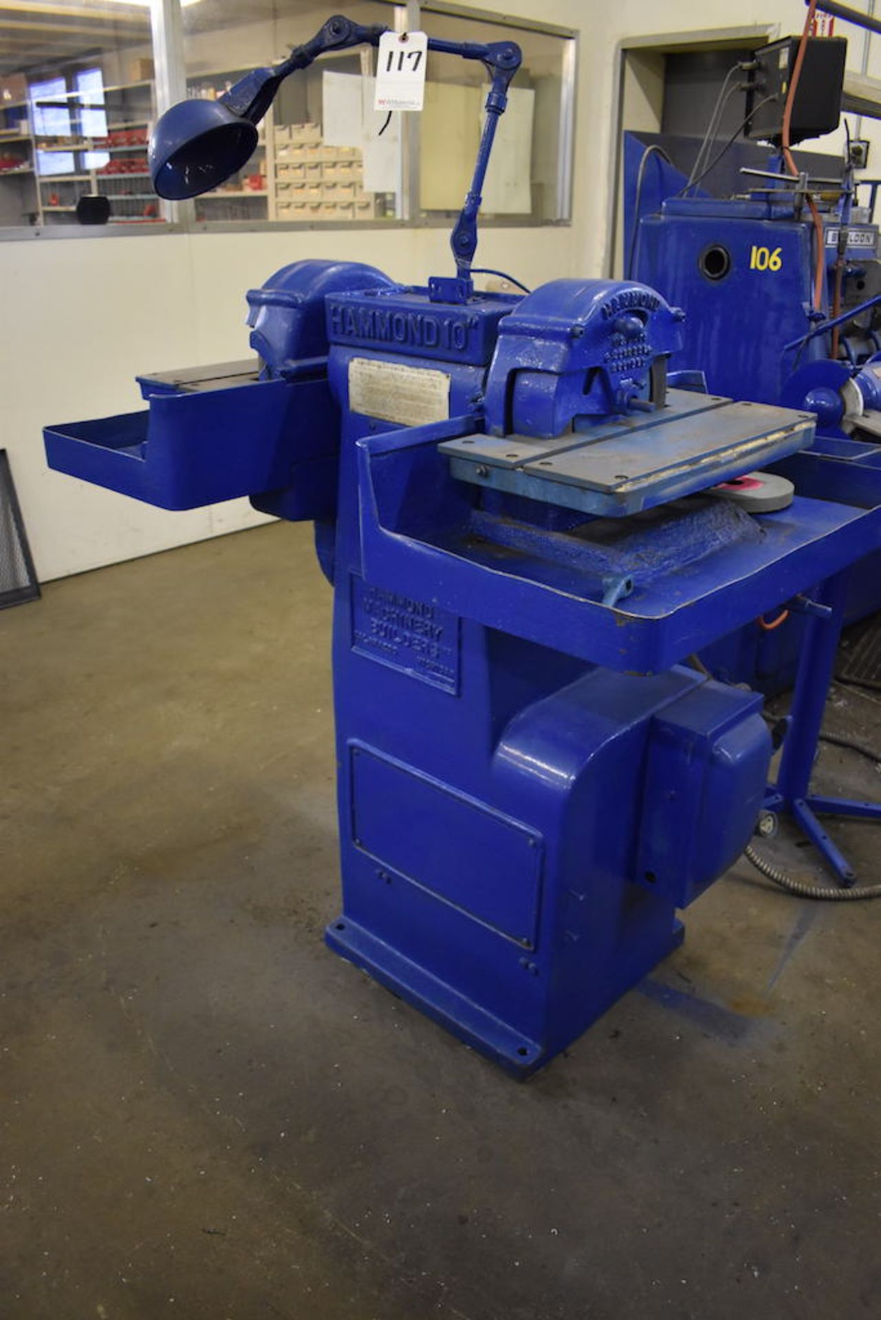 HAMMOND 10" MODEL WD-10 DOUBLE END CARBIDE TOOL GRINDER: S/N 8660; W/2 HP; 19" X 9-1/2" Table - Image 2 of 5