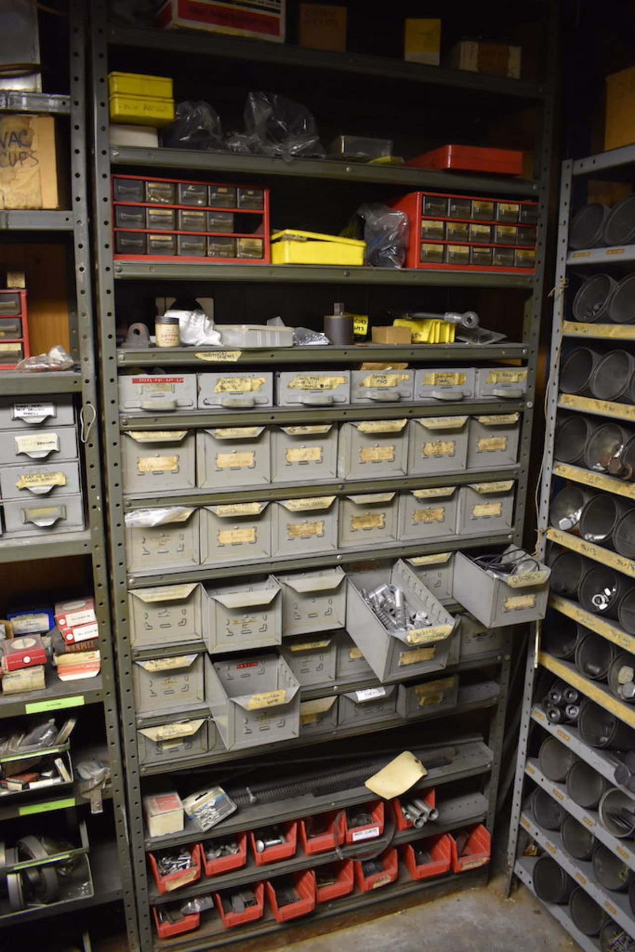 SHELVING & CONTENTS IN AREA, INCLUDING: Bearings; Casters, Assorted Nuts & Bolts - Image 5 of 8