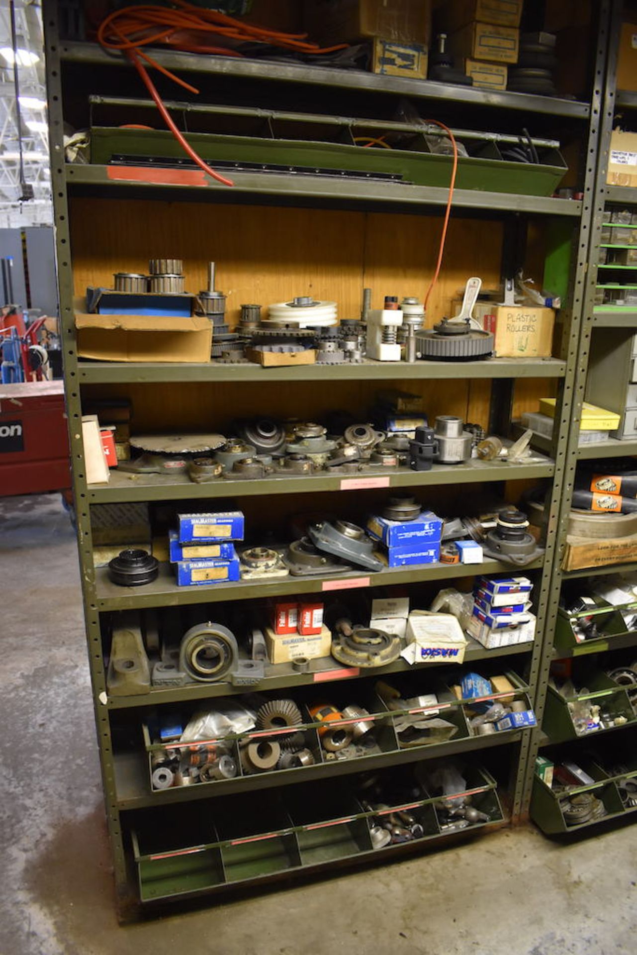 SHELVING & CONTENTS IN AREA, INCLUDING: Bearings; Casters, Assorted Nuts & Bolts