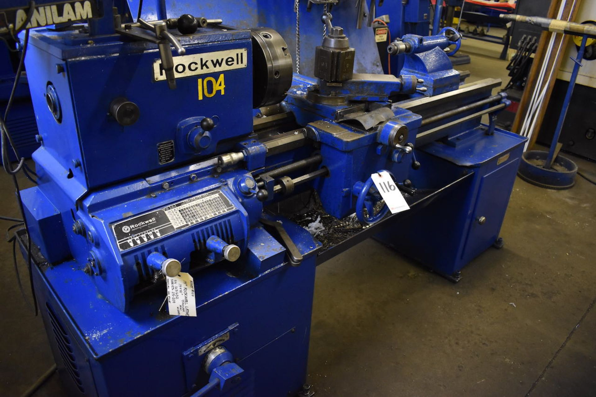 ROCKWELL 14" X 42" (APPROX.) TOOLROOM LATHE: S/N 1631632; W/Anilam Mini Wizard 2-Axis Digital - Image 8 of 10