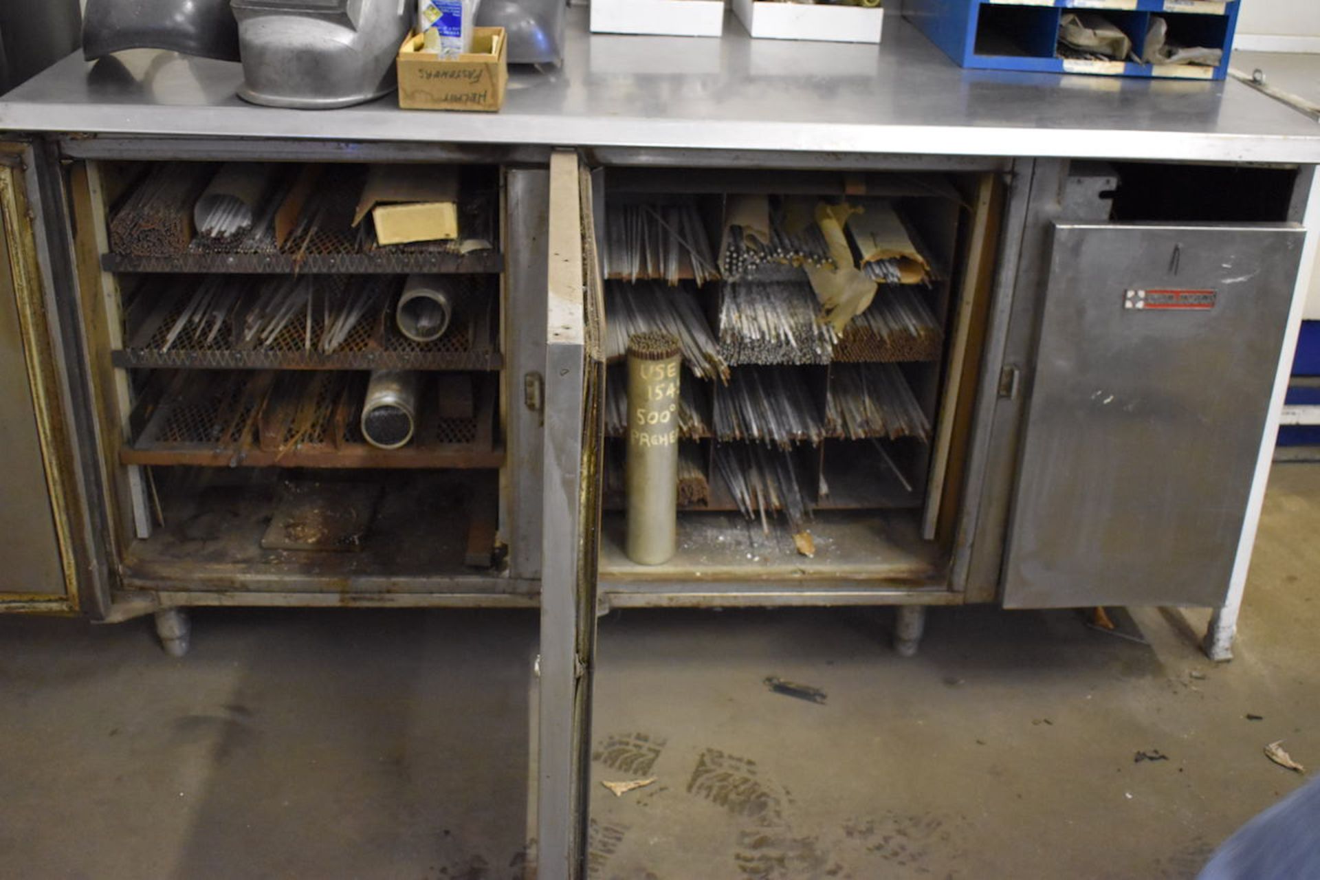 LOT: WELDING ACCESSORIES, INCLUDING; Welding Rod; Helmets; Gages; Flux Cabinets, Etc. - Image 6 of 7