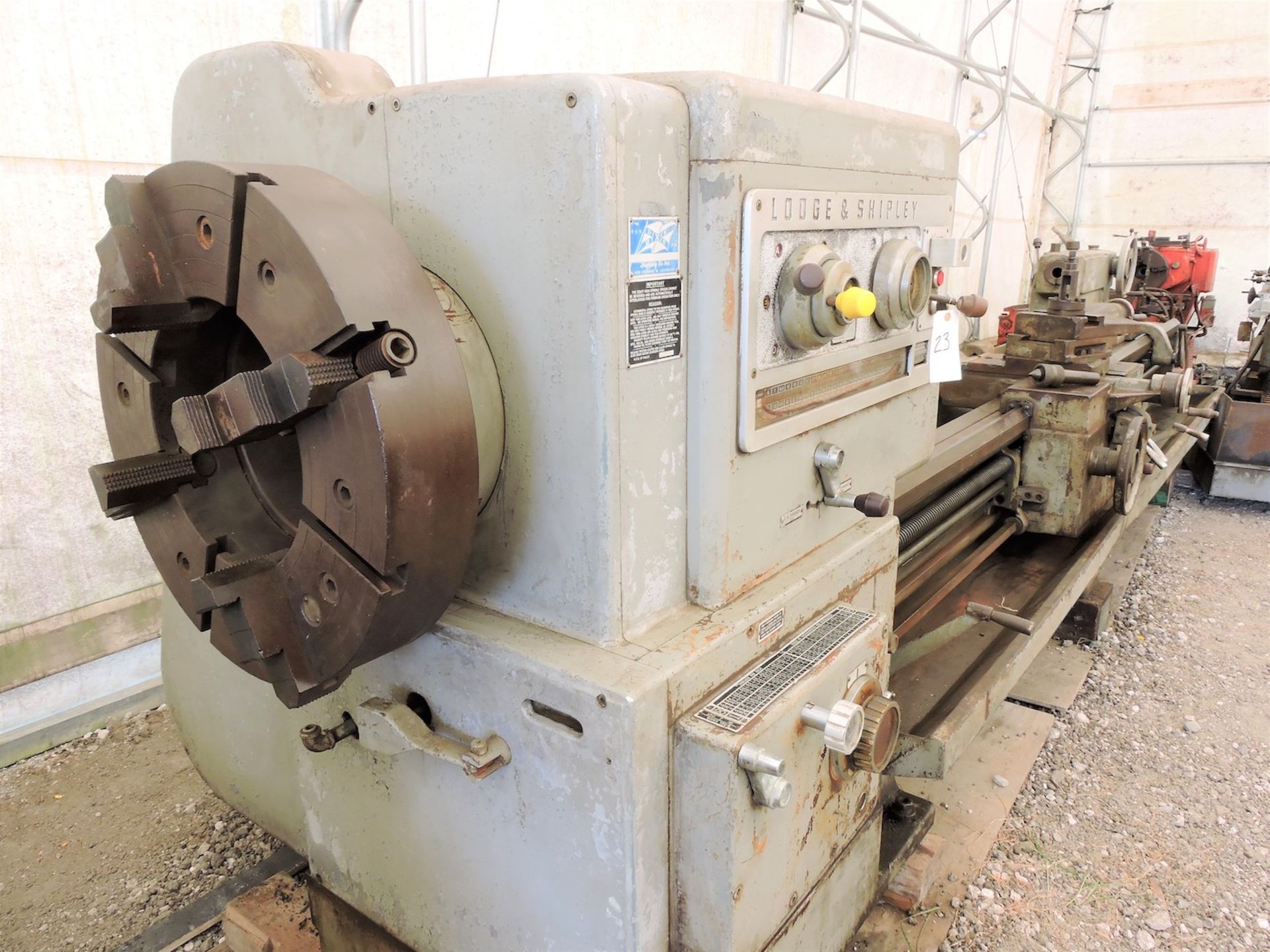 LODGE & SHIPLEY 30" X 120" MODEL 2516 BIG BORE ENGINE LATHE: S/N 46225 (1965); OIL COUNTRY; FRONT